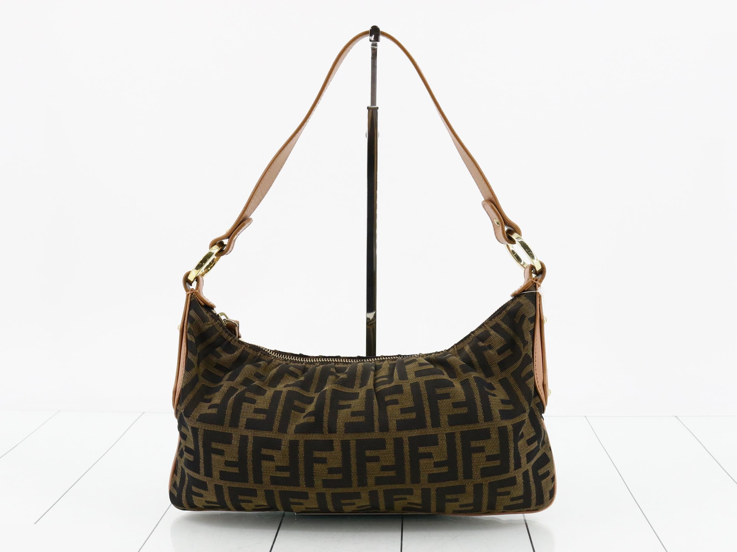Zucca pattern one-shoulder bag, canvas