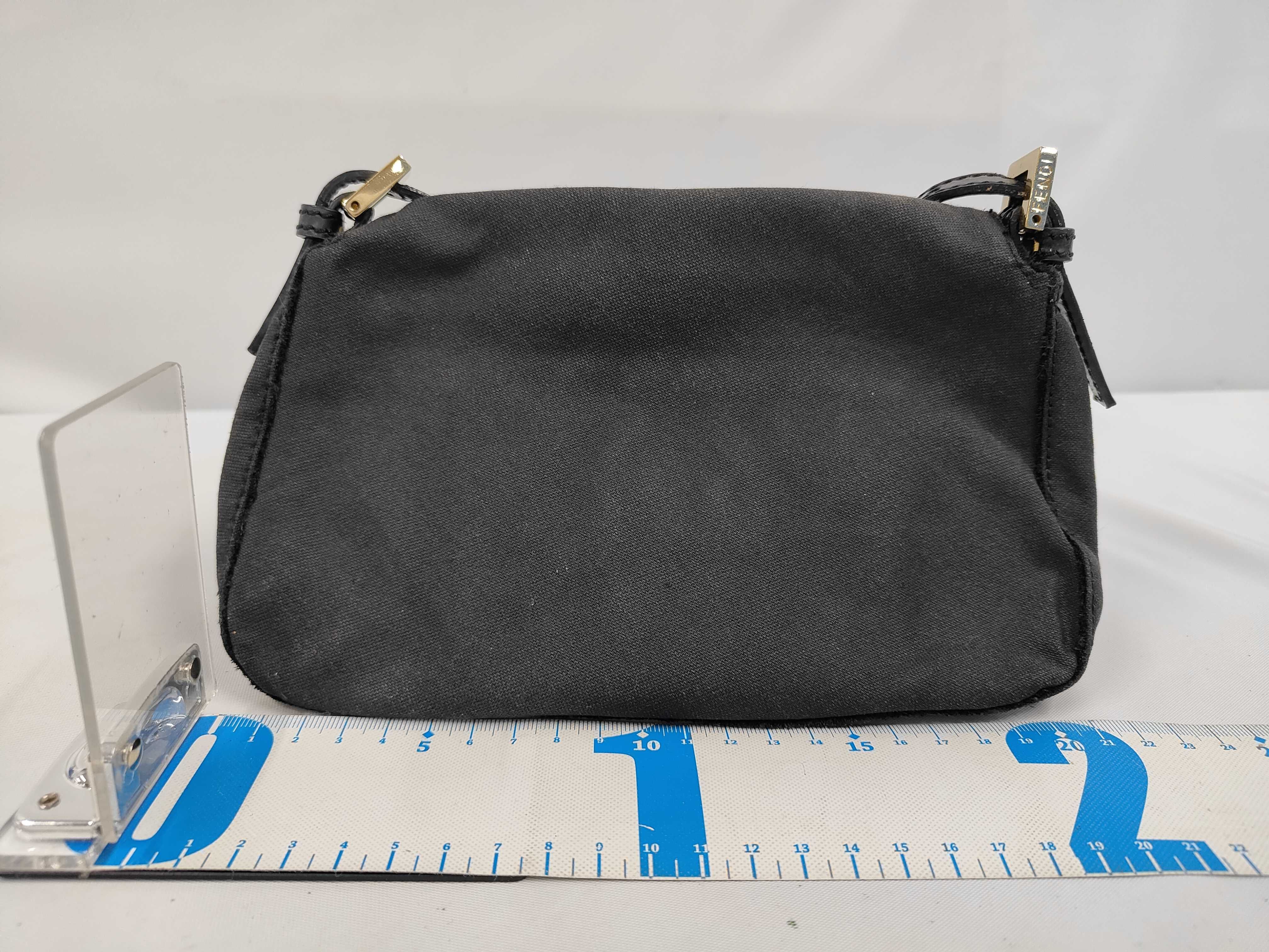 Mamma Bucket Chain Canvas x Patent Leather Chain Shoulder Bag, Black — view 2