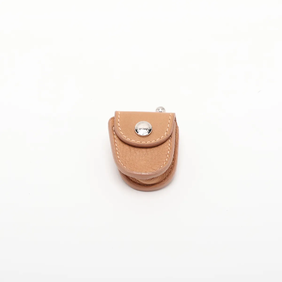 Leather Boston Bag, Beige — view 11
