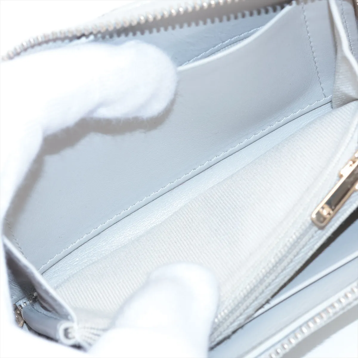 Matelassé Caviar Skin Coin Case, Gray with Gold Hardware, HUL0K1P9 — view 5