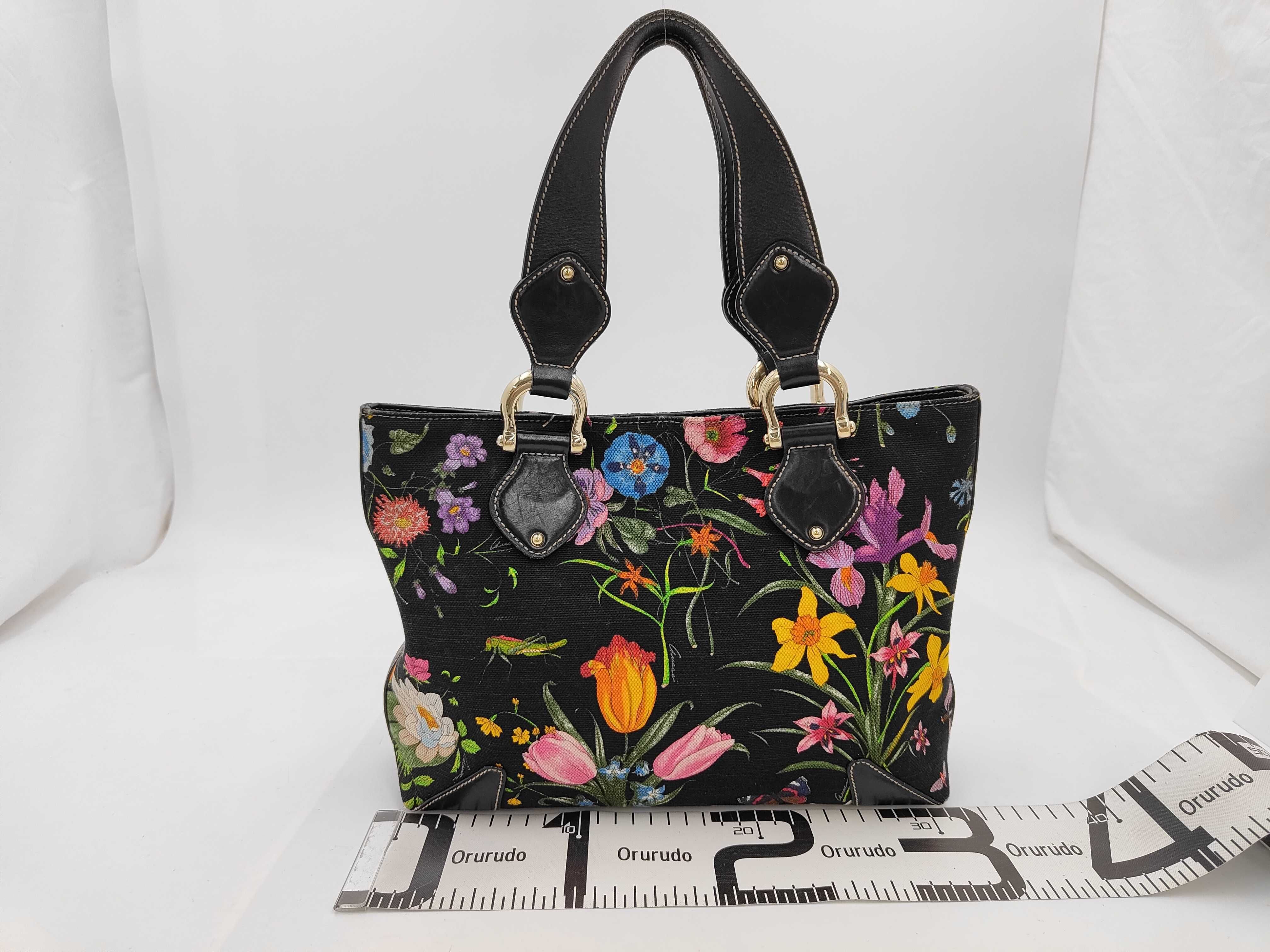 Flora Tote Bag, Canvas, Black, 153024 Tote Bag — view 2