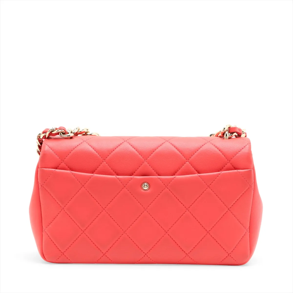 Matelassé Lambskin Chain Shoulder Bag, Red with Gold Hardware, 29233444 (Serial Number 29) — view 2
