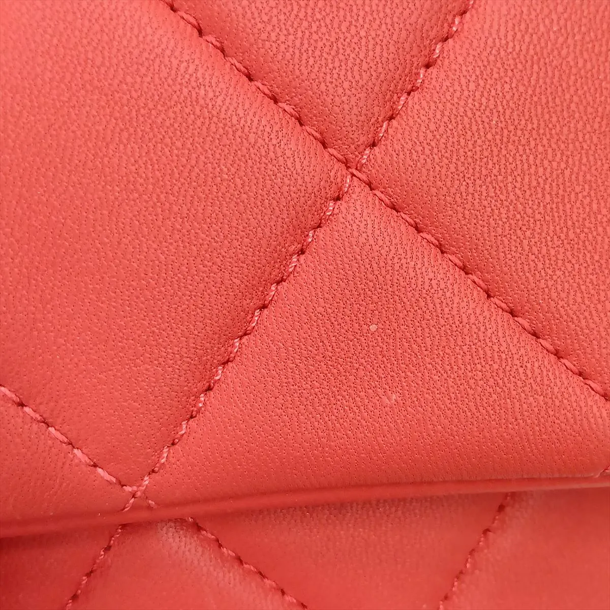 Matelassé Lambskin Chain Shoulder Bag, Red with Gold Hardware, 29233444 (Serial Number 29) — view 11
