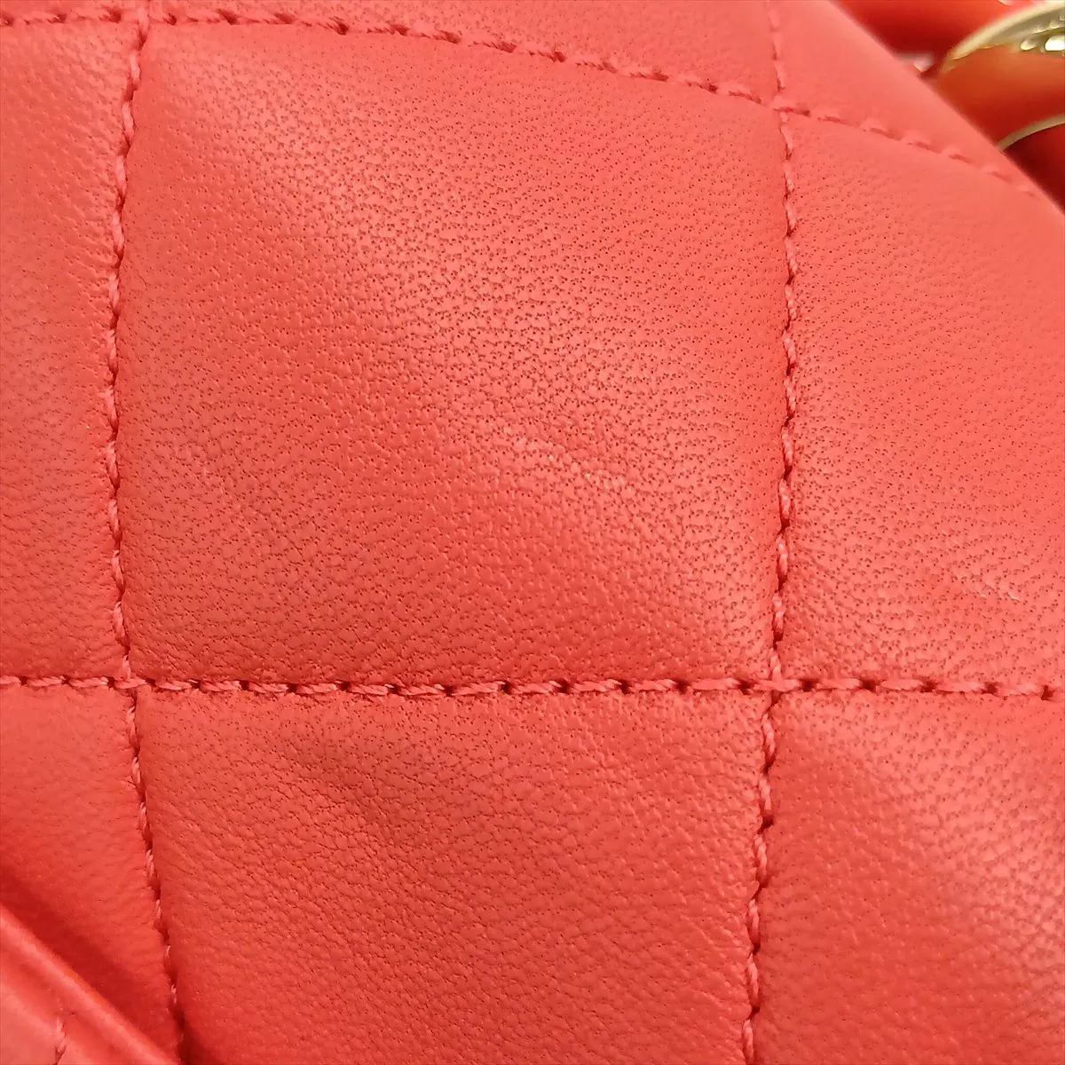 Matelassé Lambskin Chain Shoulder Bag, Red with Gold Hardware, 29233444 (Serial Number 29) — view 12