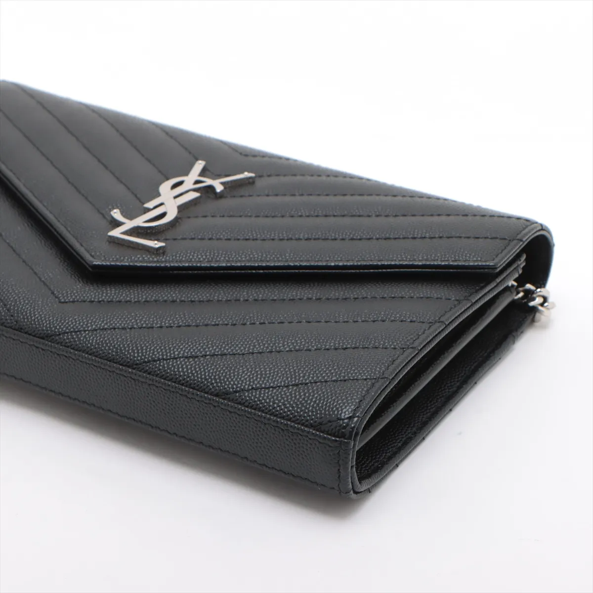 Cassandra Leather Chain Wallet Black 377828 — view 3