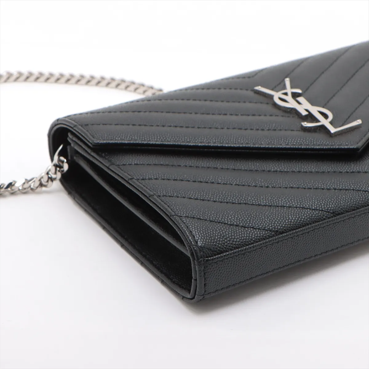 Cassandra Leather Chain Wallet Black 377828 — view 4