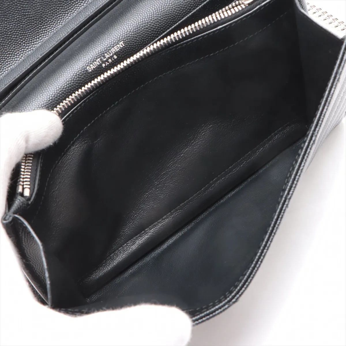 Cassandra Leather Chain Wallet Black 377828 — view 6