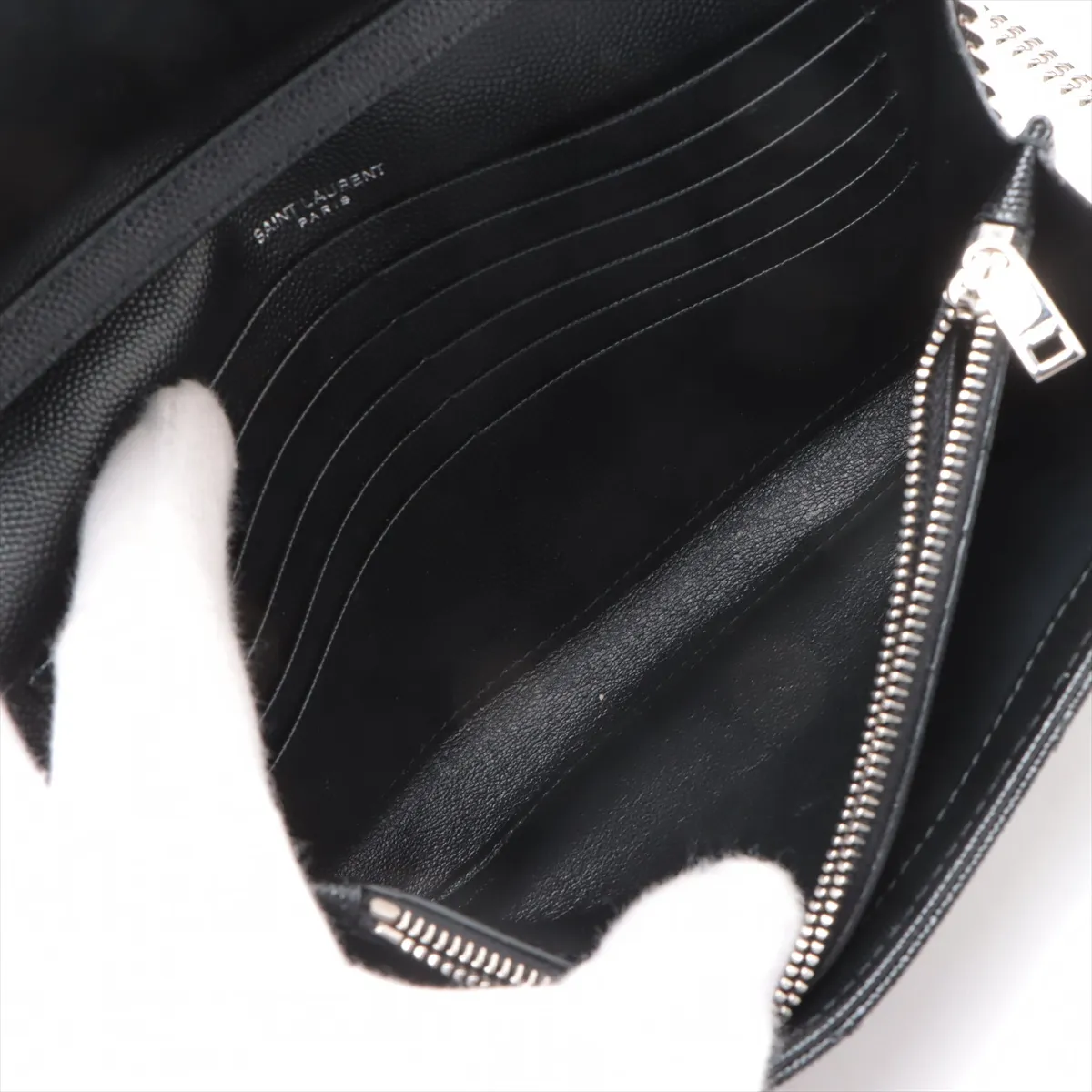 Cassandra Leather Chain Wallet Black 377828 — view 8