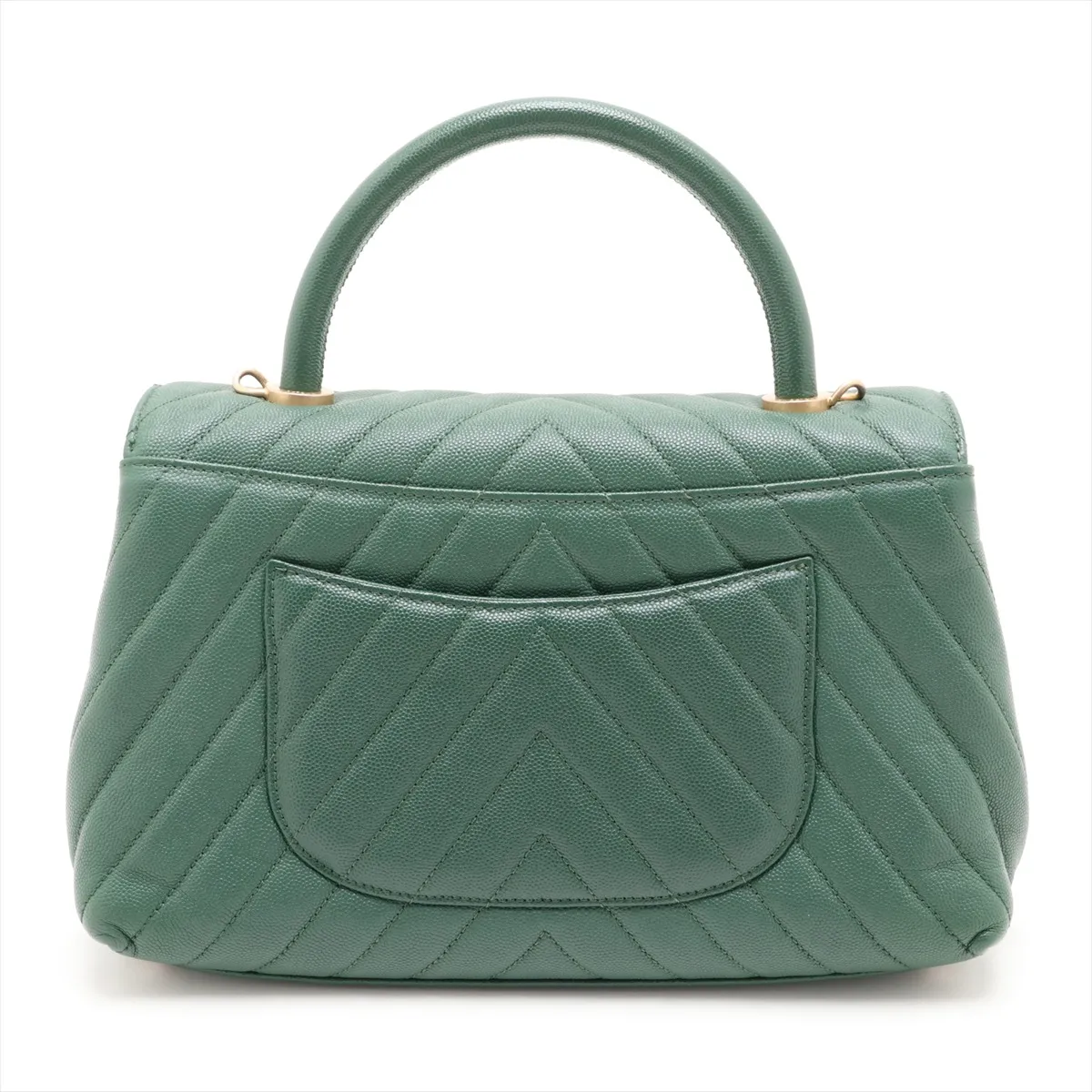 Coco Handle 29 S Caviar Skin 2-Way Handbag, Green with Gold Hardware, 25913593, Serial Number 25-series, A92991 — view 2