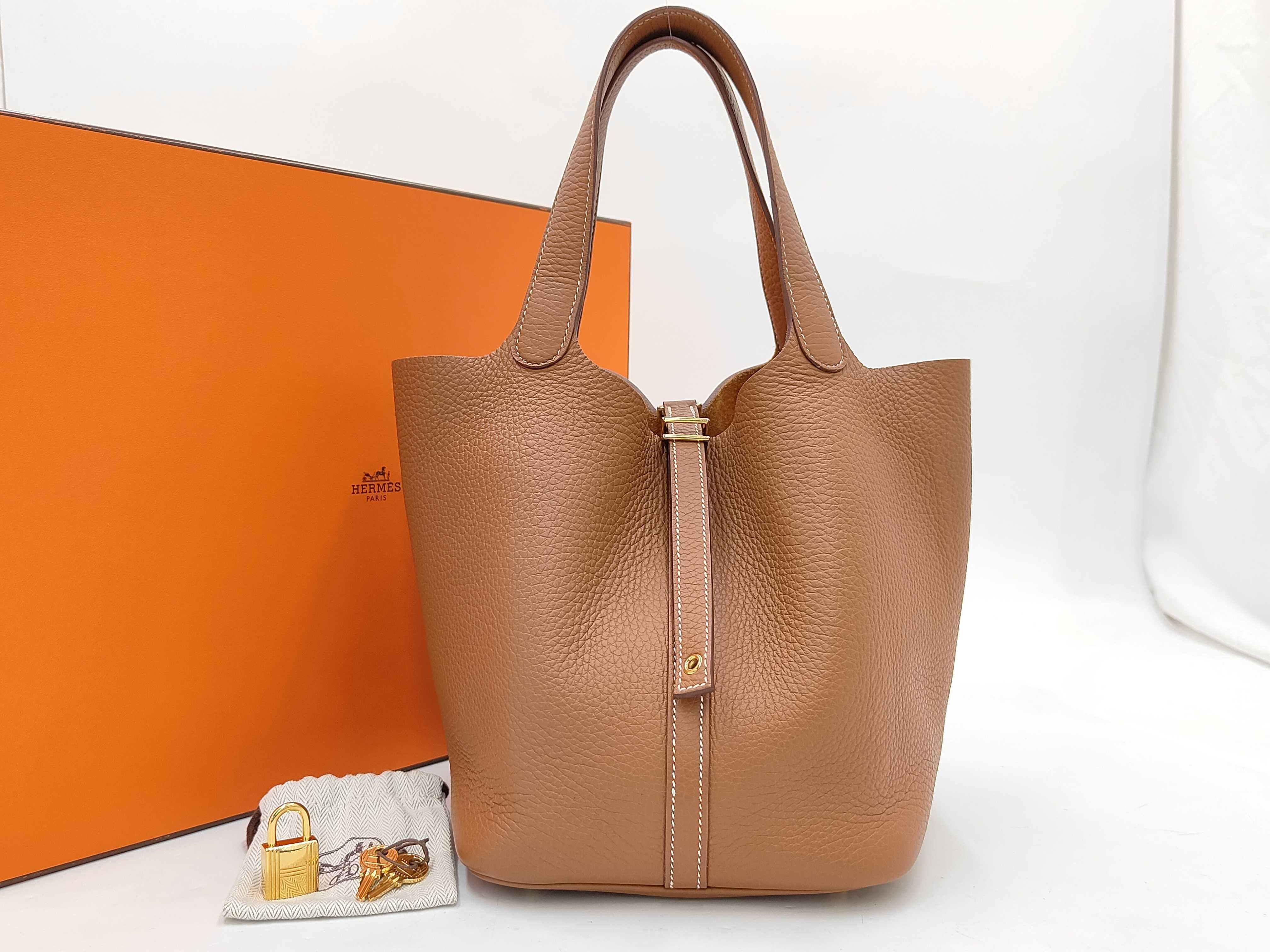 Picotin Taurillon Leather Gold Hardware G Stamp Handbag