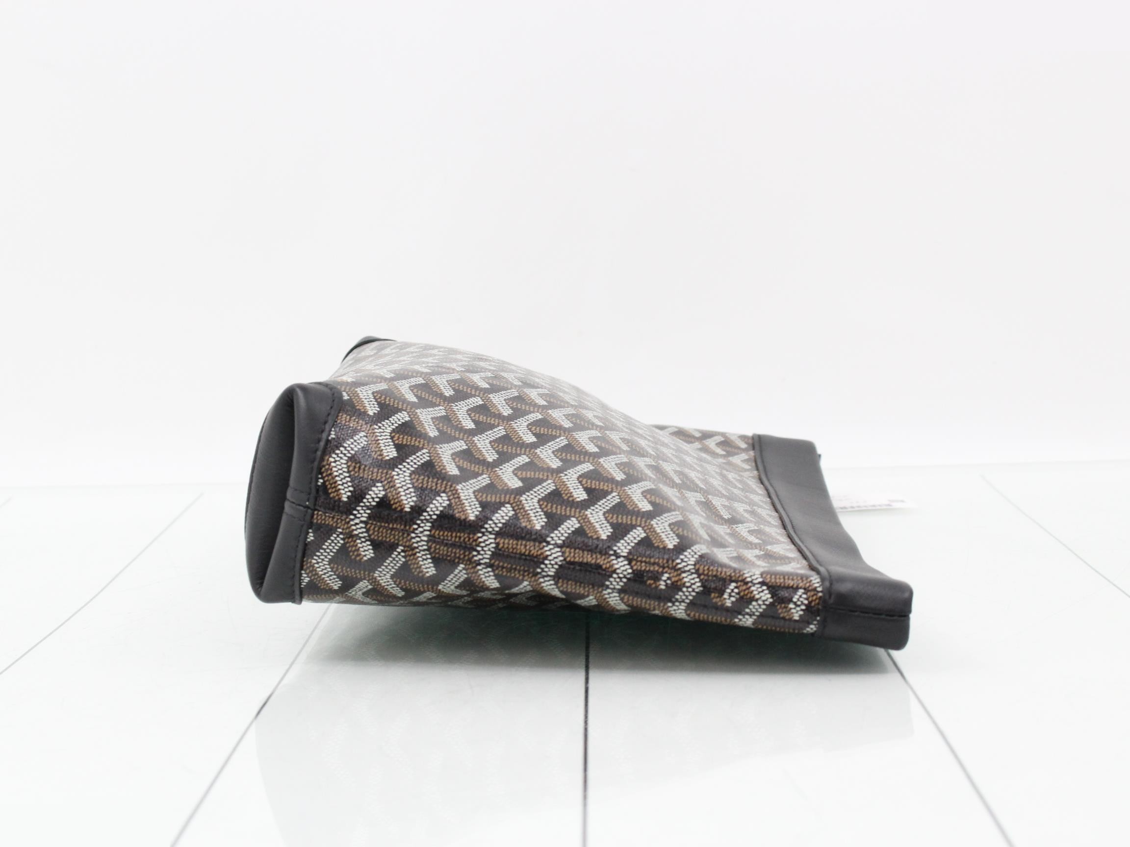 Conti Clutch Bag, PVC/Leather, Black — view 3