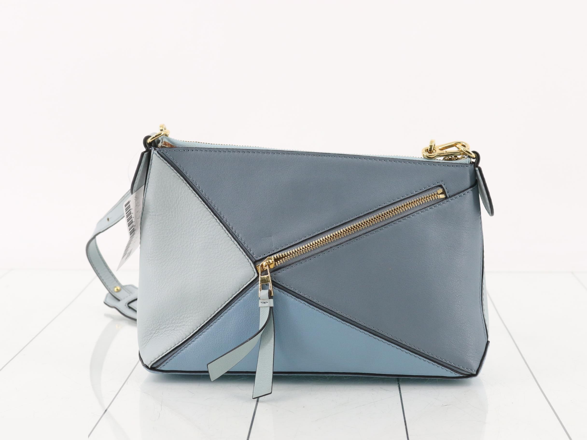 Puzzle Bag, Calfskin, Blue — view 2