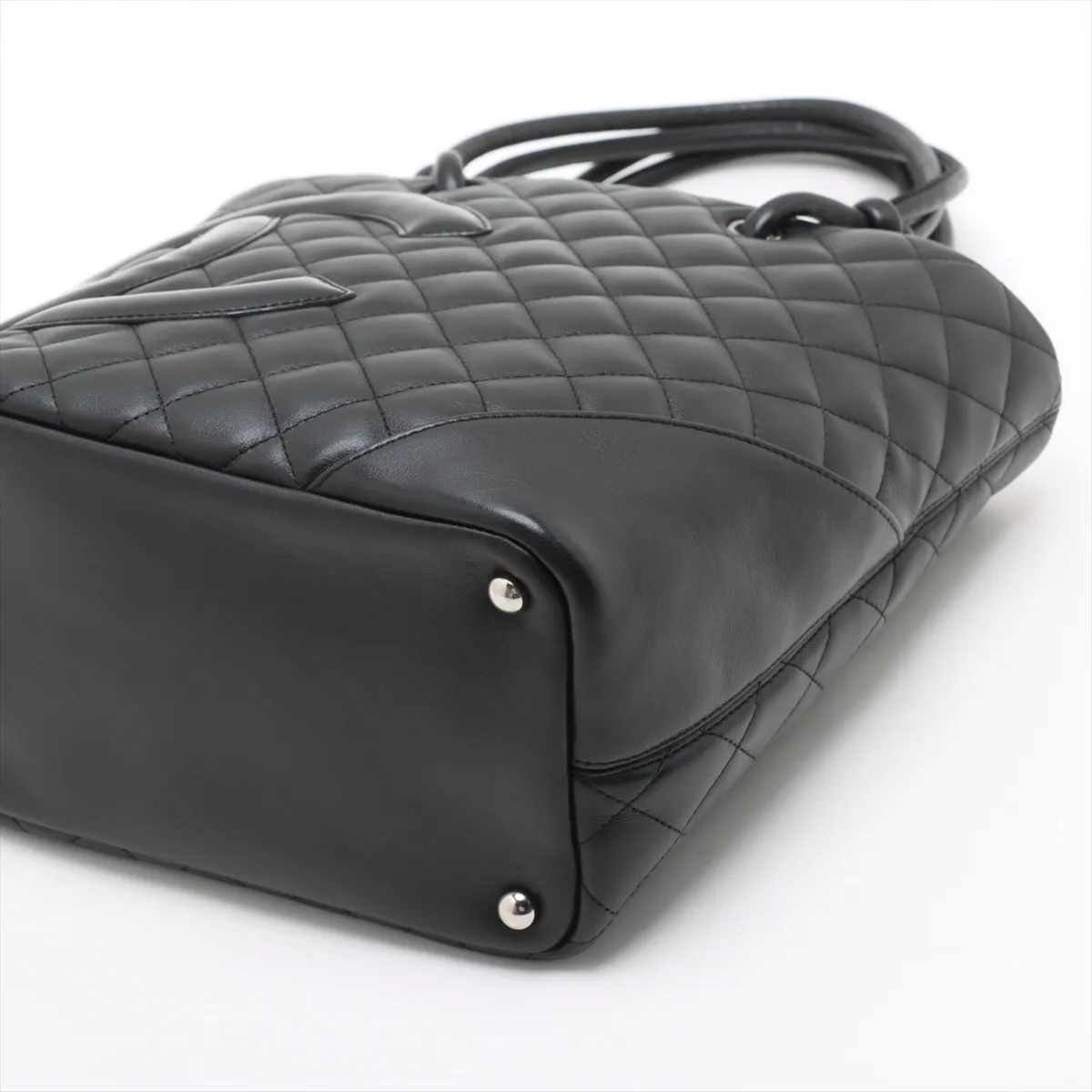Cambon Line Lambskin Tote Bag Black Silver Hardware 10078425 No. 10 — view 3