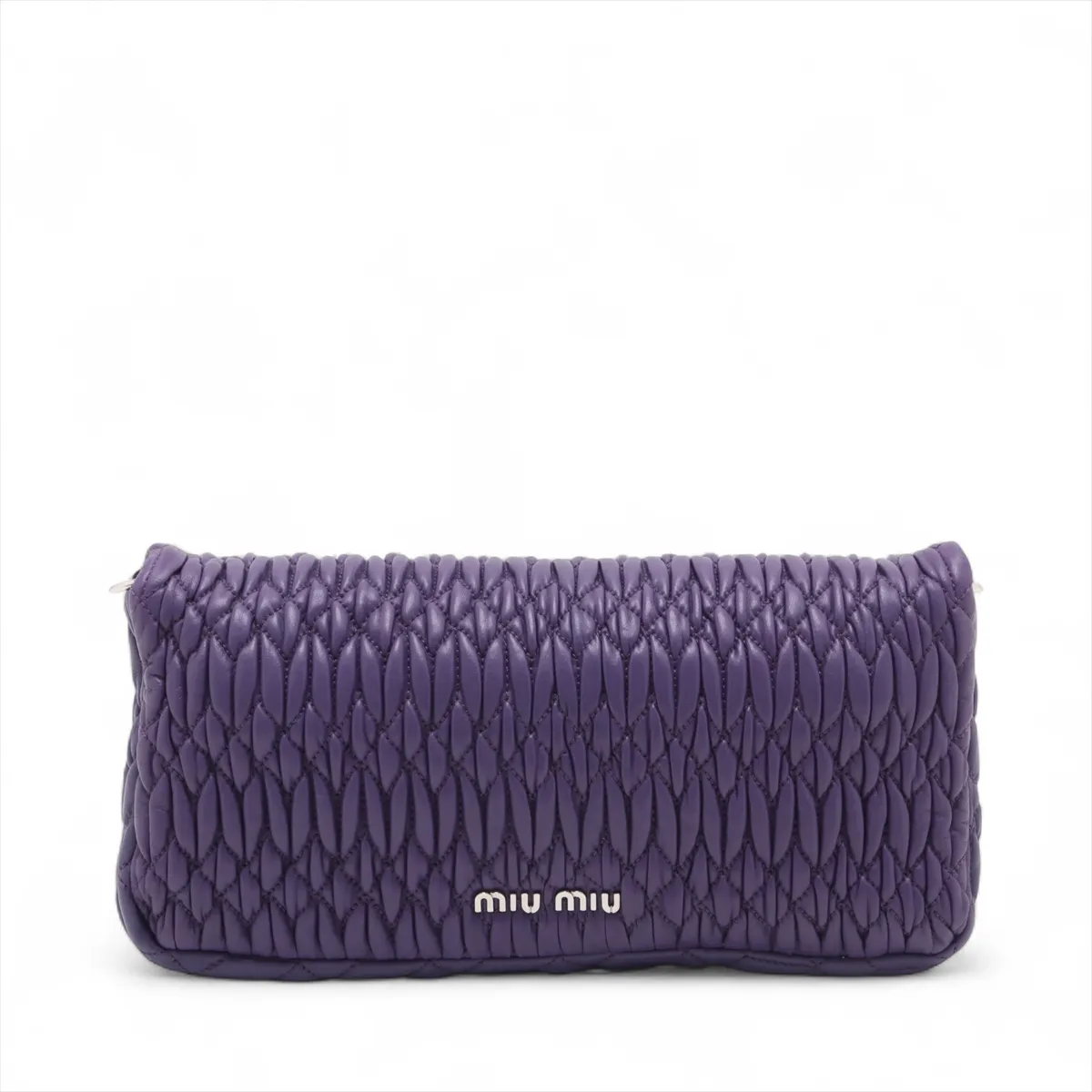 Matelasse Nappa Crystal Leather 2WAY Shoulder Bag Purple RP0233 — view 2