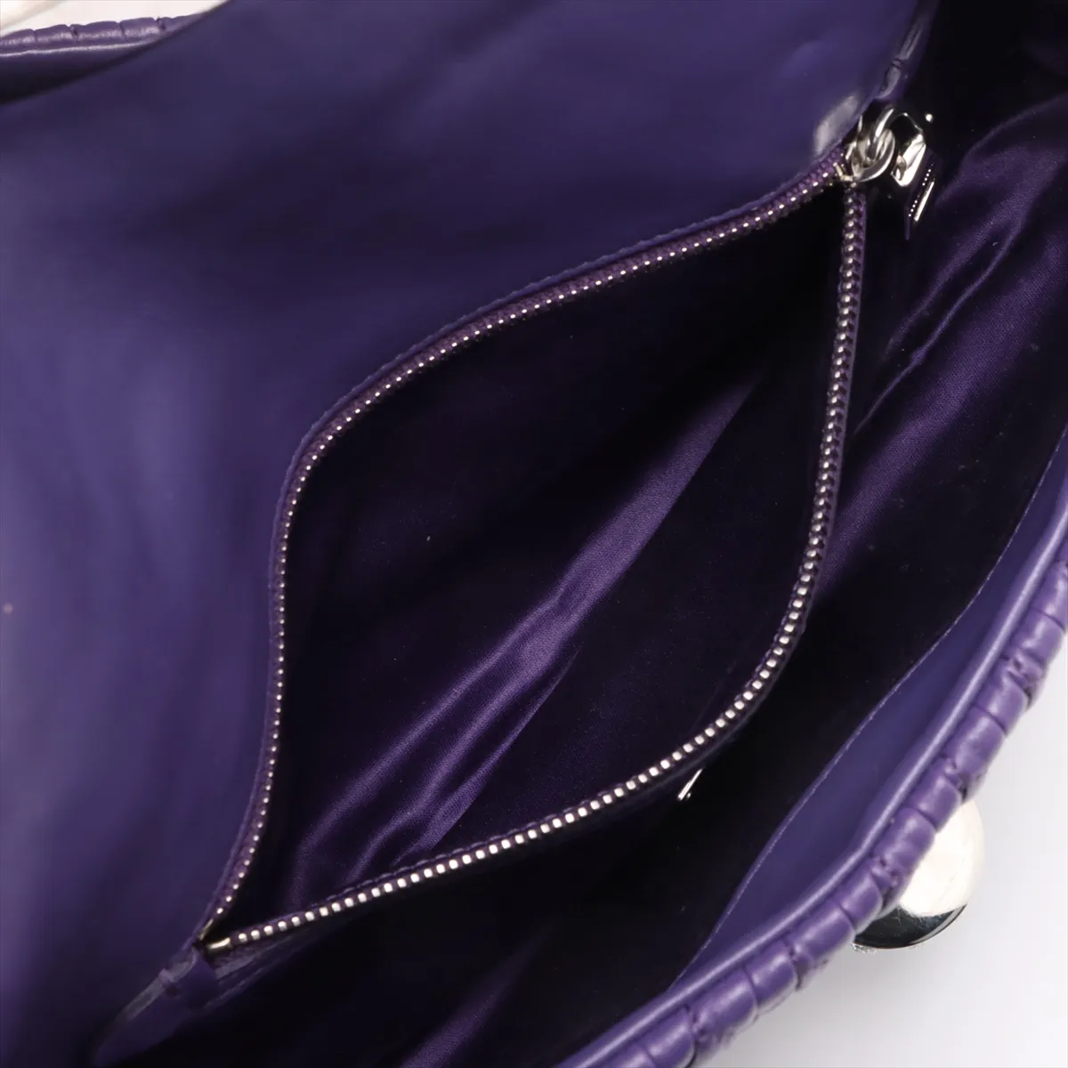 Matelasse Nappa Crystal Leather 2WAY Shoulder Bag Purple RP0233 — view 7