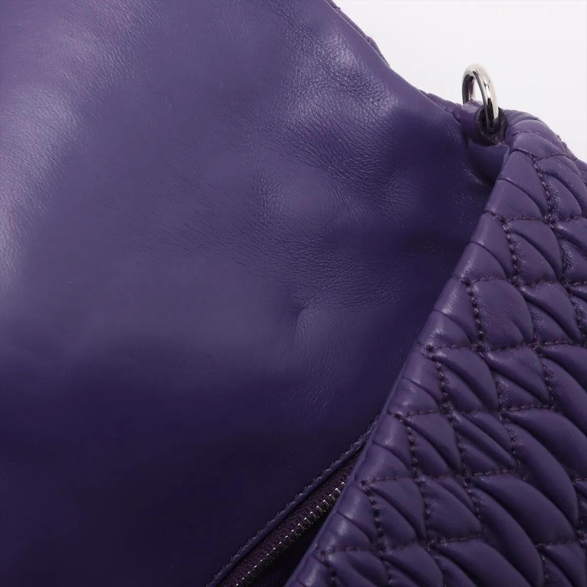 Matelasse Nappa Crystal Leather 2WAY Shoulder Bag Purple RP0233 — view 9