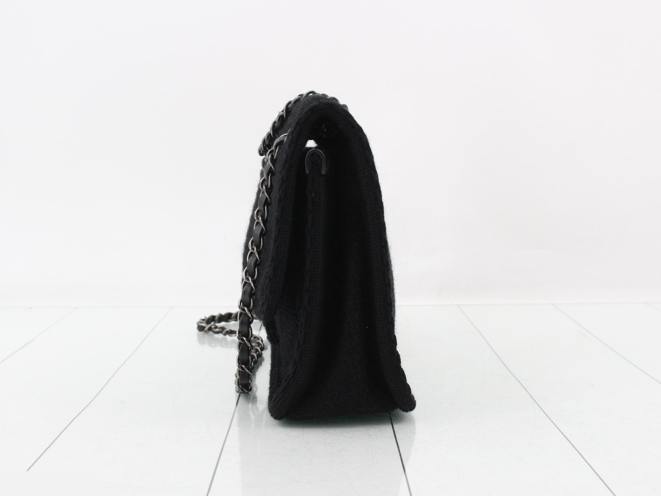 Wool Turnlock Chain Shoulder Bag — view 3