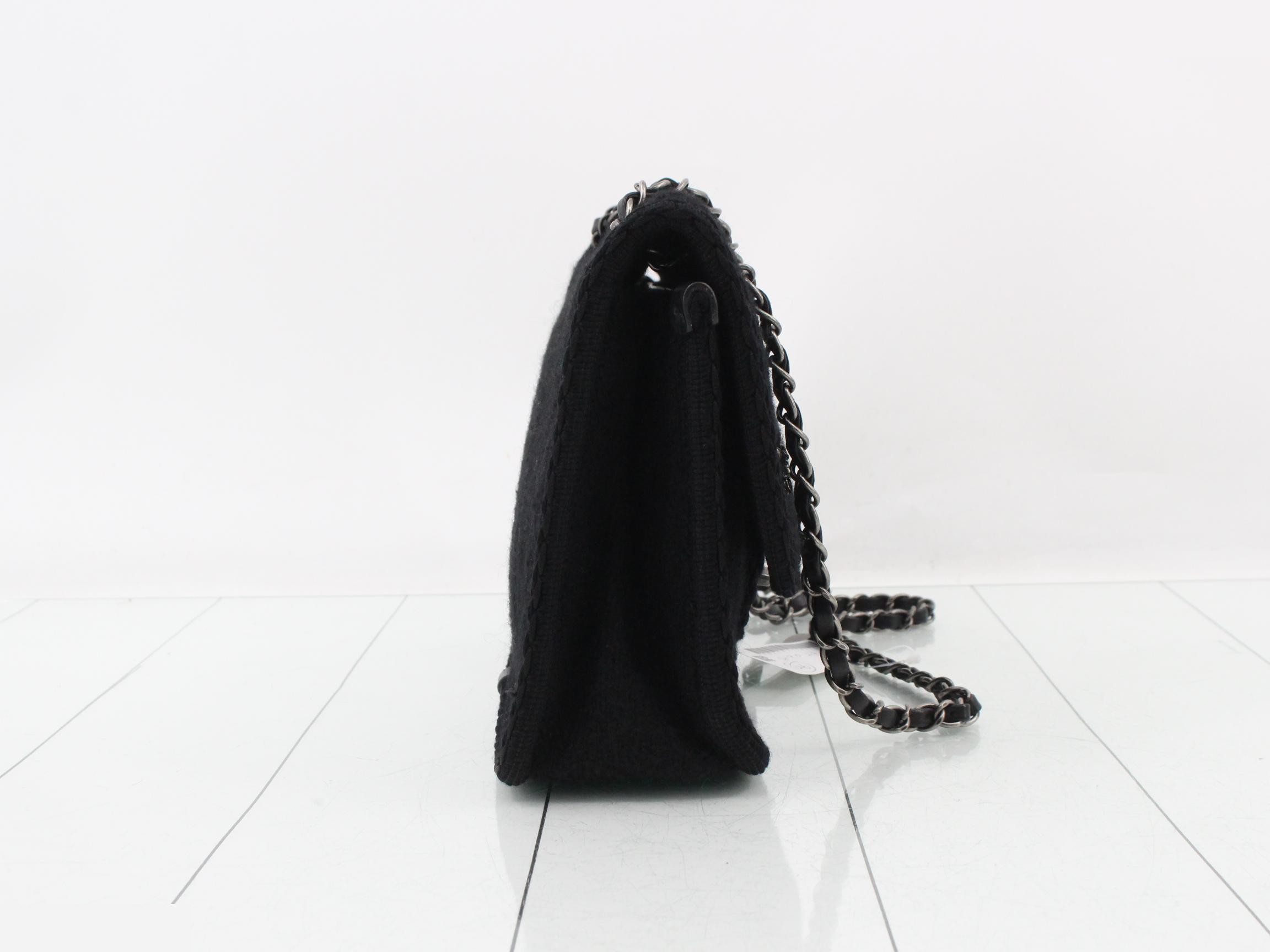 Wool Turnlock Chain Shoulder Bag — view 4