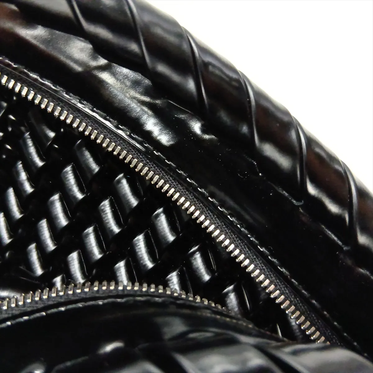 Intrecciato Leather Clutch Bag, Black — view 10