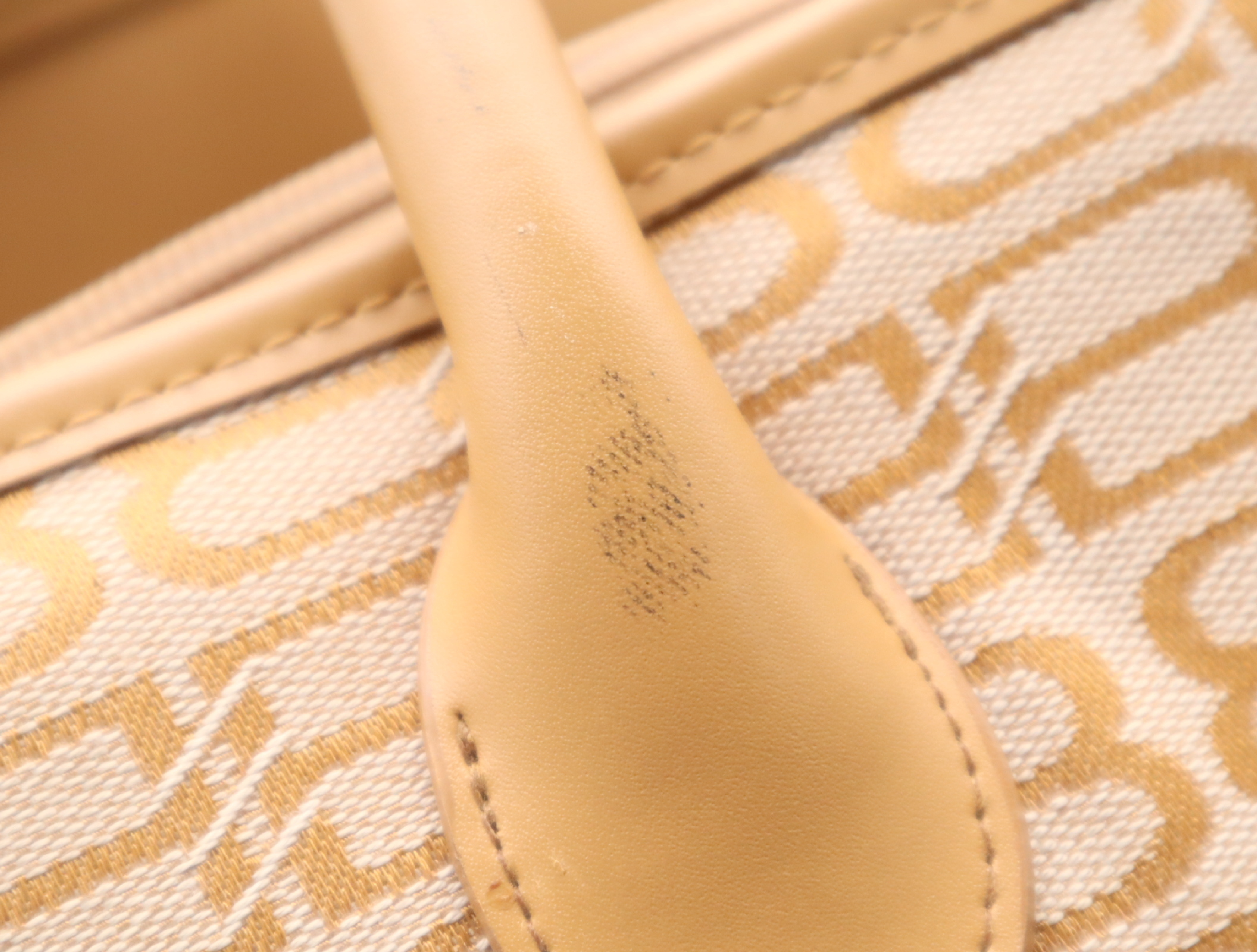 Jacquard/Leather BB Logo Monogram Tote Bag, Orange Tote Bag — view 15