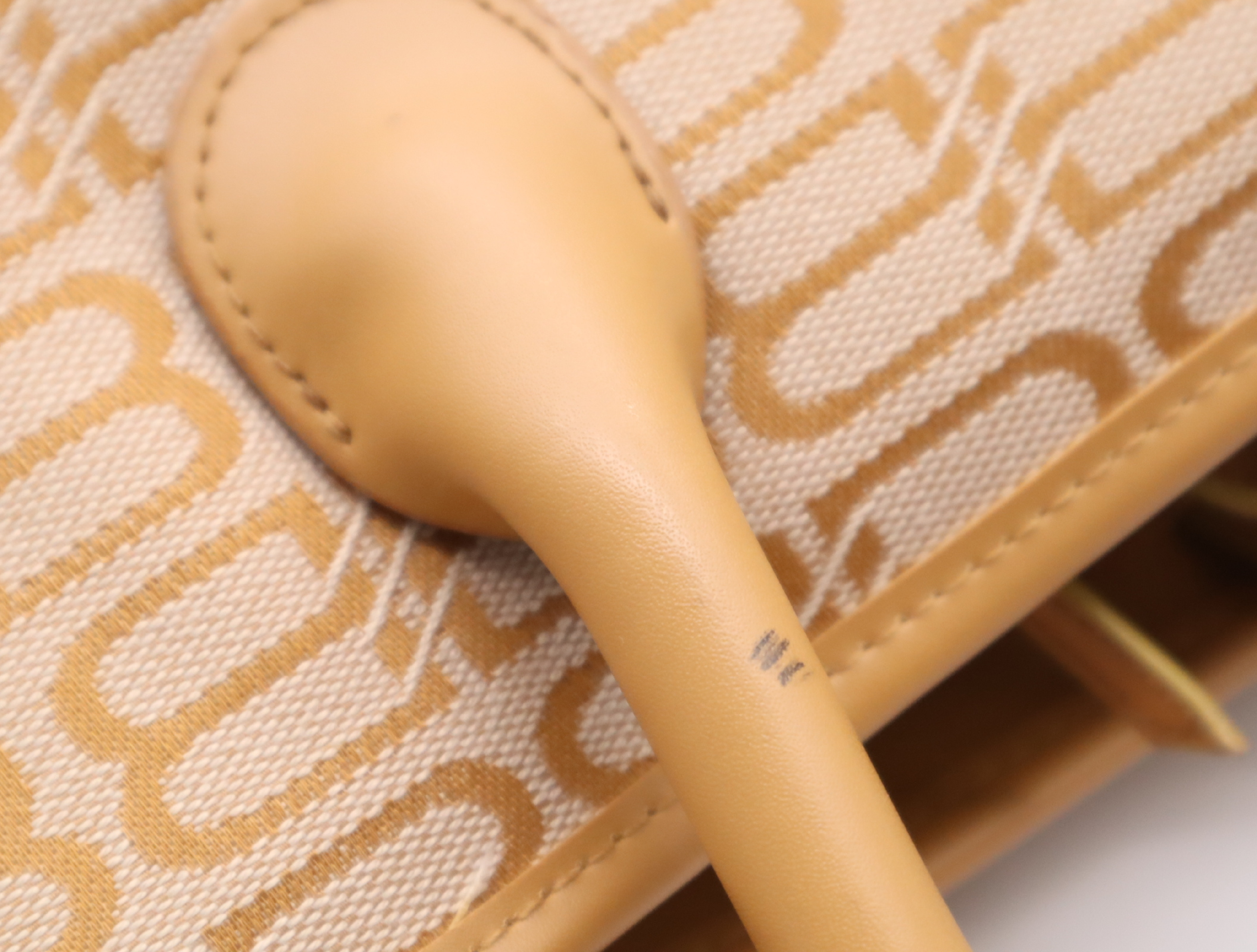 Jacquard/Leather BB Logo Monogram Tote Bag, Orange Tote Bag — view 9