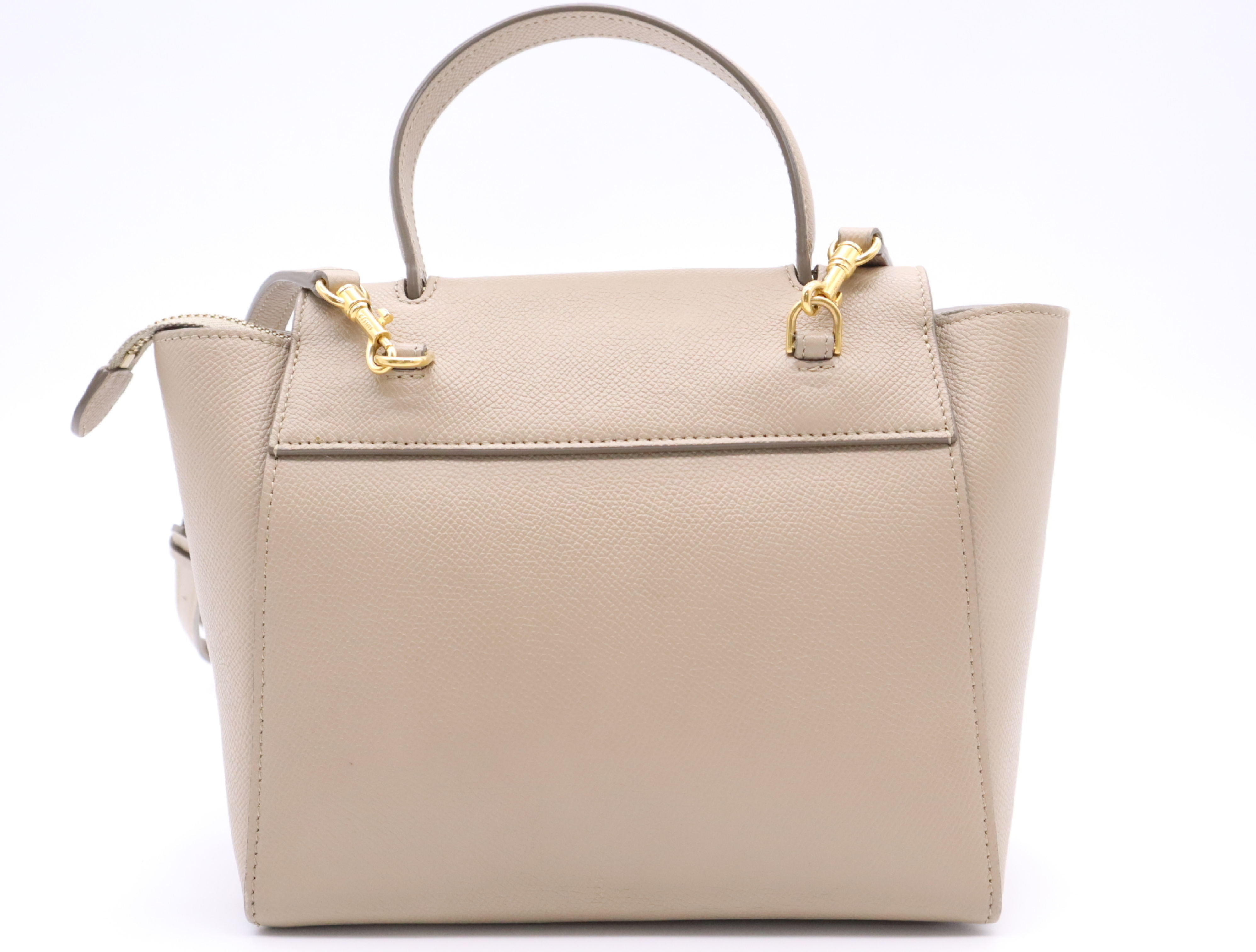 Leather Nano Belt Bag, 2-Way Handbag, Beige, with Shoulder Strap, Shoulder Bag — view 2