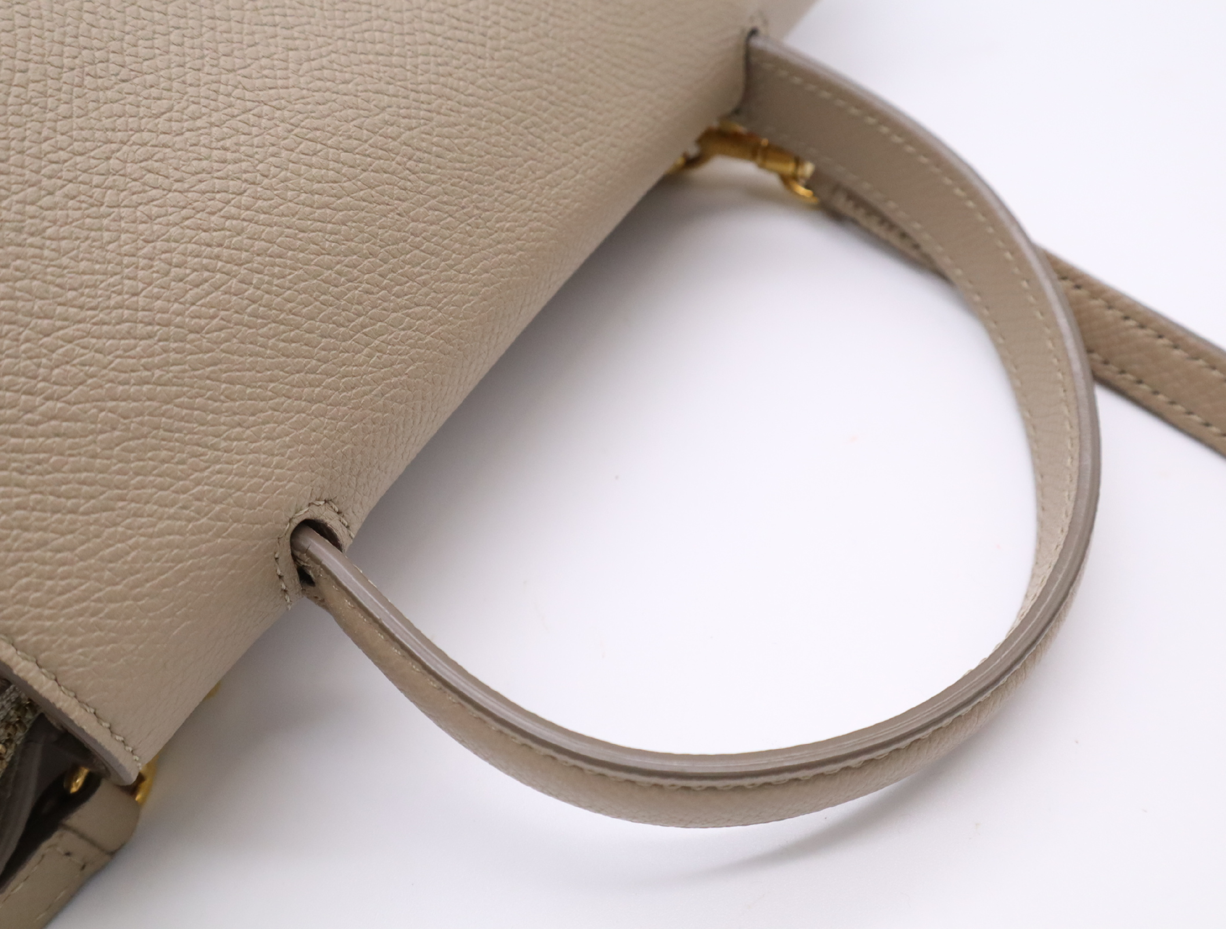 Leather Nano Belt Bag, 2-Way Handbag, Beige, with Shoulder Strap, Shoulder Bag — view 13