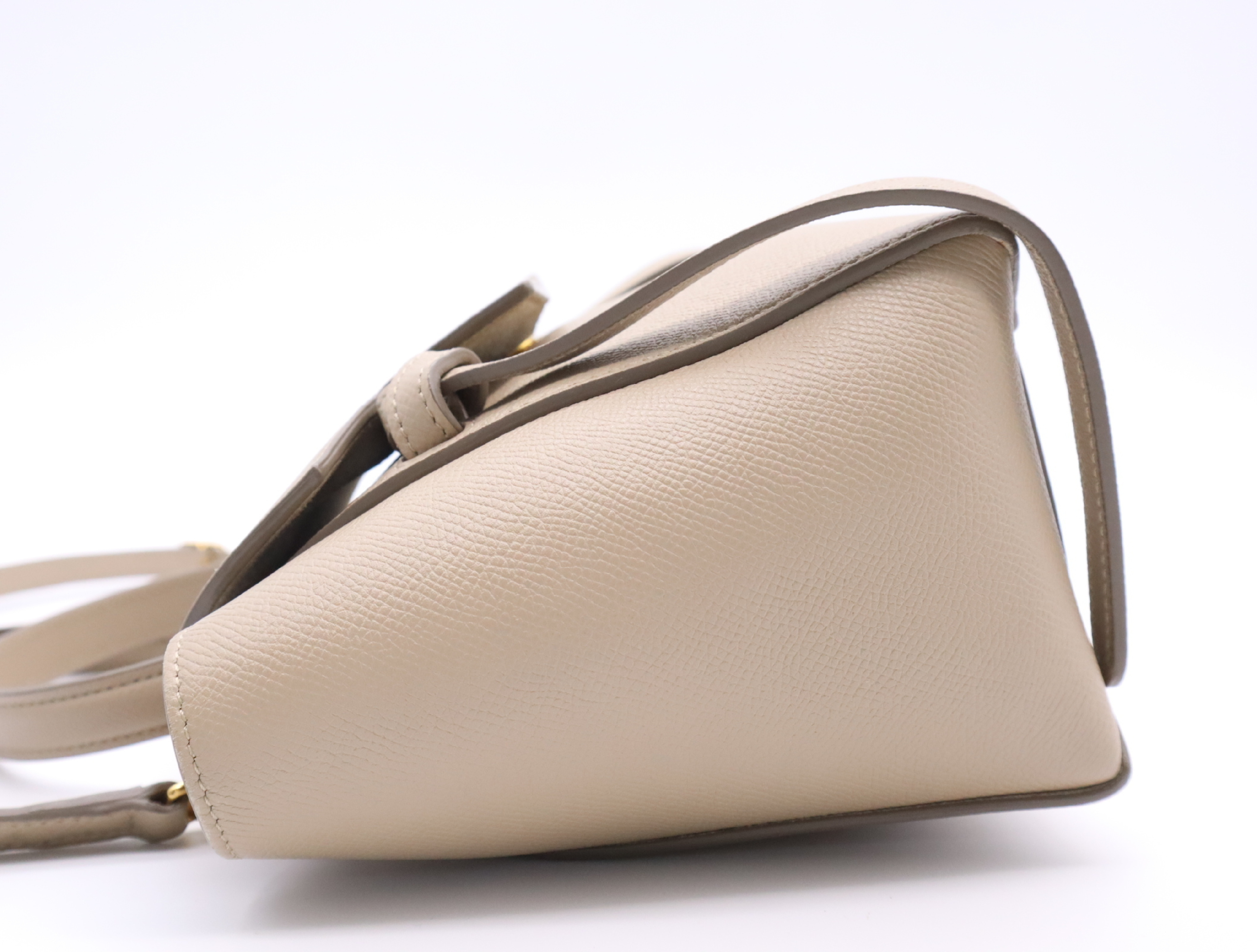 Leather Nano Belt Bag, 2-Way Handbag, Beige, with Shoulder Strap, Shoulder Bag — view 3