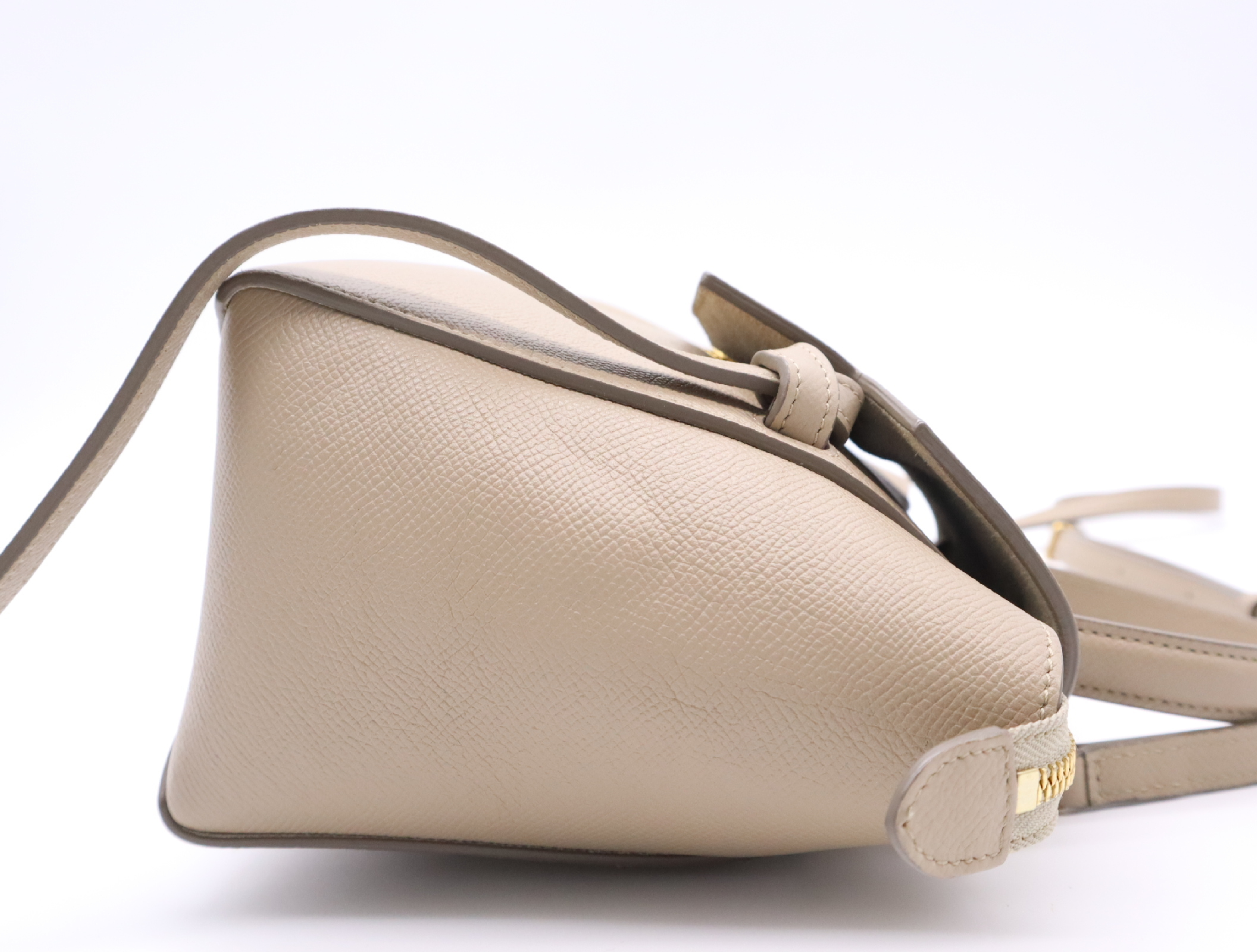 Leather Nano Belt Bag, 2-Way Handbag, Beige, with Shoulder Strap, Shoulder Bag — view 5