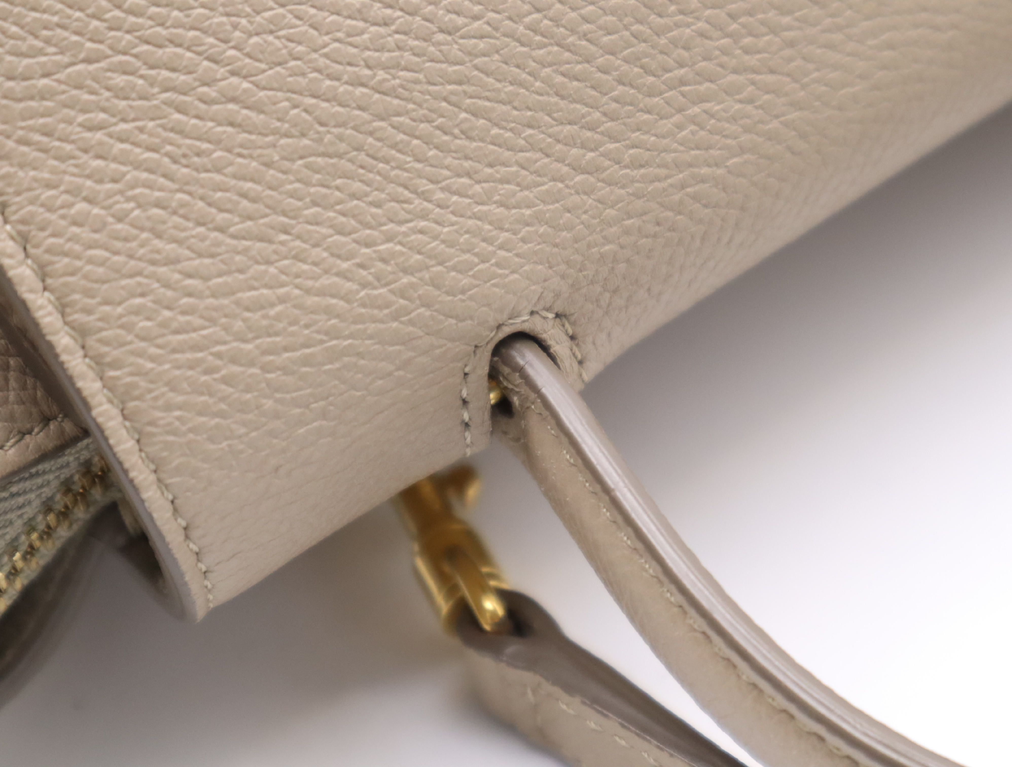 Leather Nano Belt Bag, 2-Way Handbag, Beige, with Shoulder Strap, Shoulder Bag — view 9