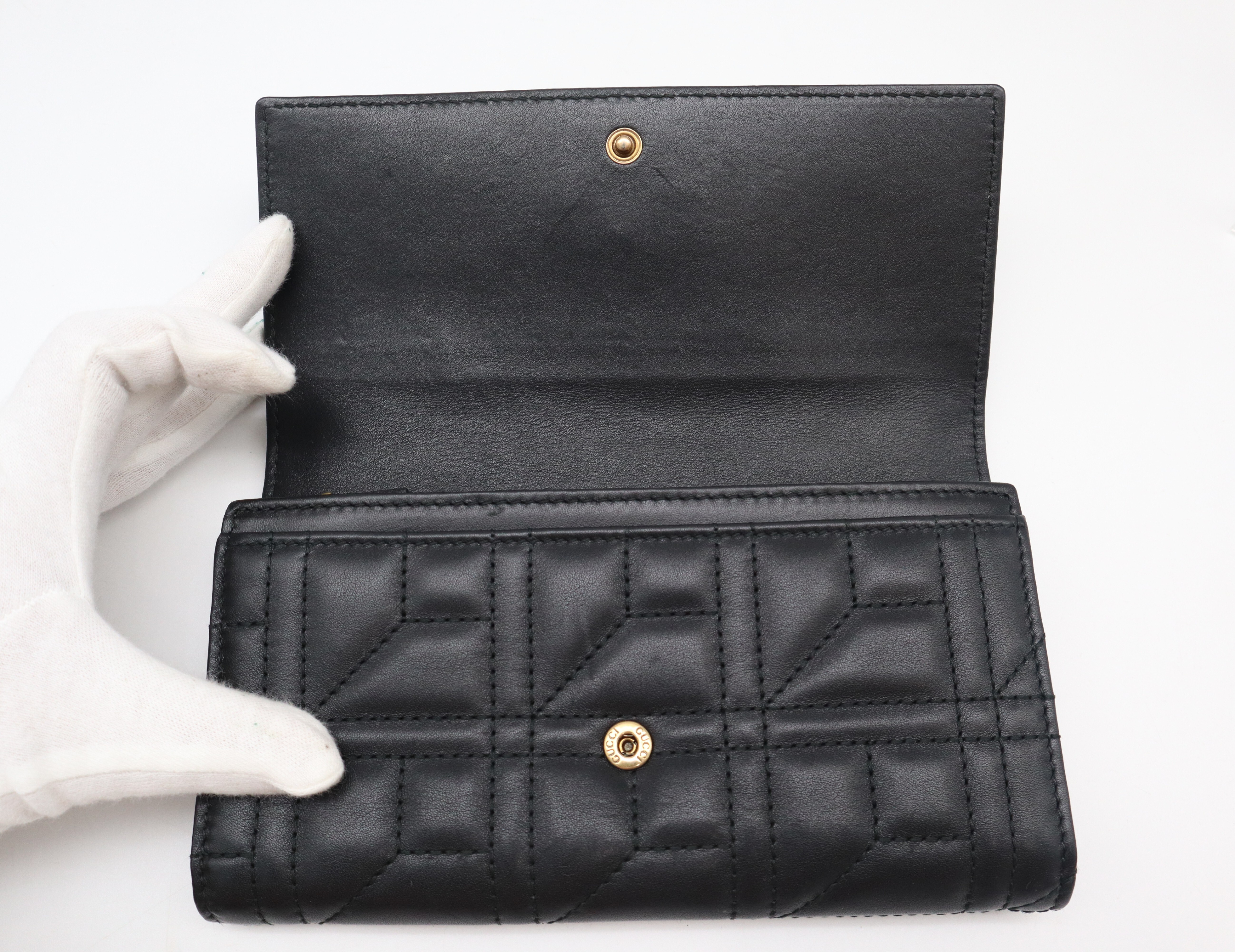 443436 GG Marmont Continental Wallet Pearl Black — view 8