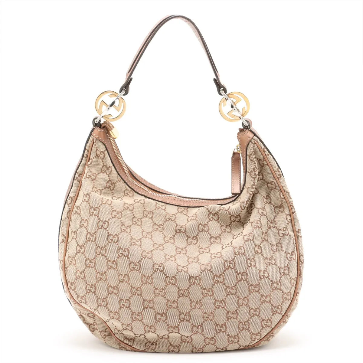 GG Canvas x Leather Shoulder Bag Beige x Bronze 232962 — view 2