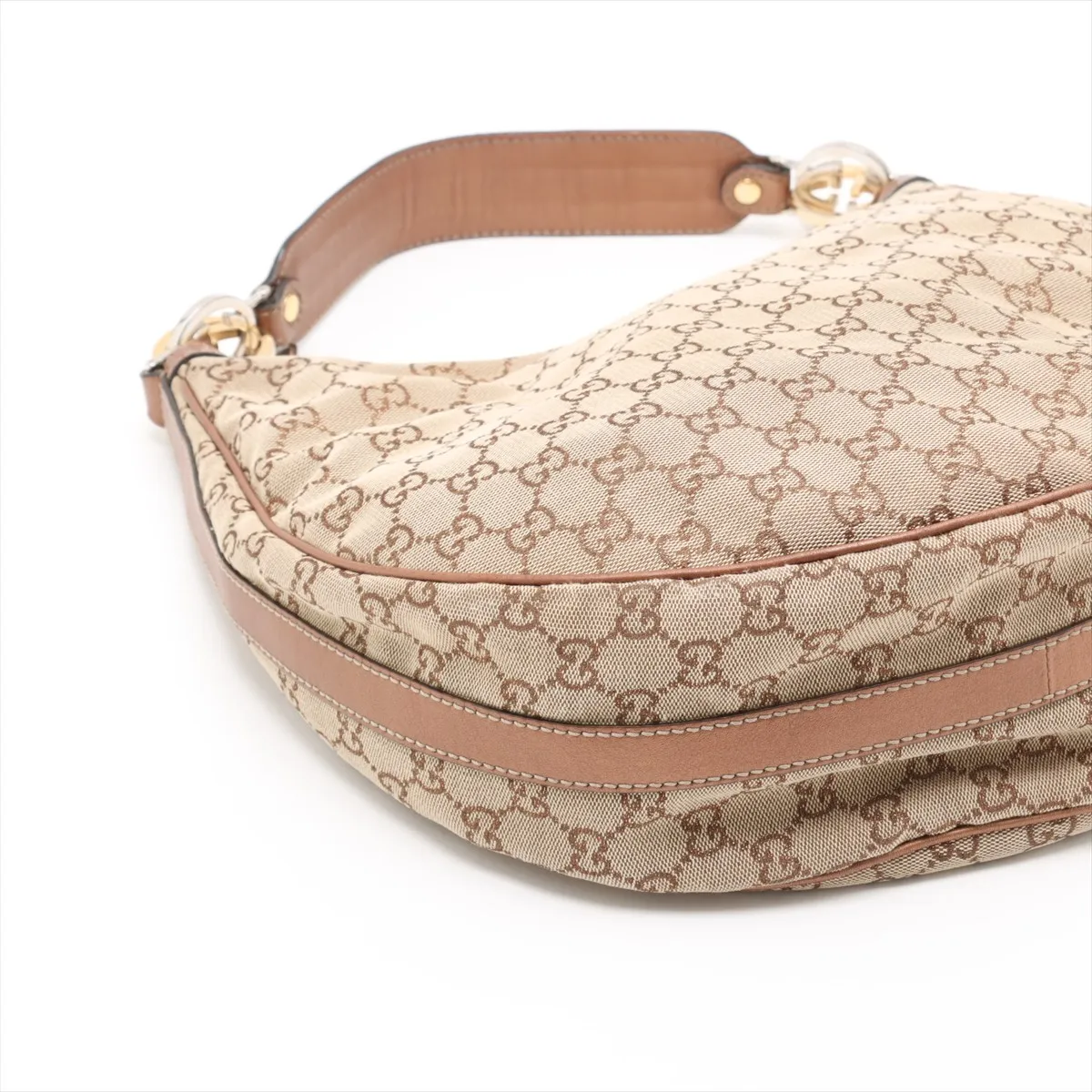 GG Canvas x Leather Shoulder Bag Beige x Bronze 232962 — view 4