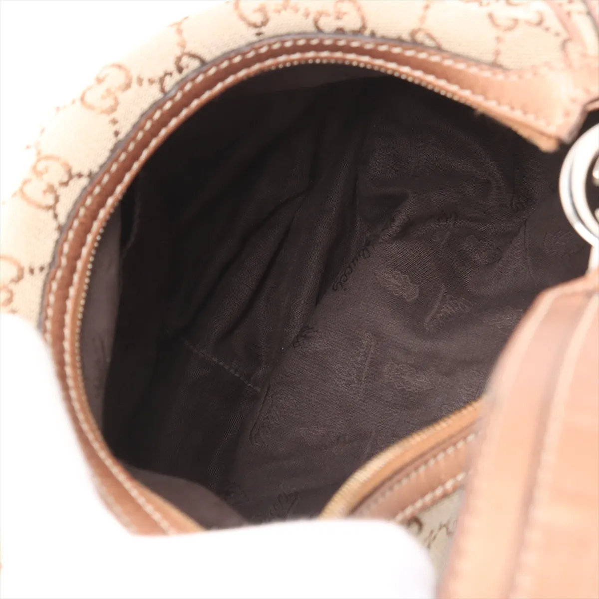 GG Canvas x Leather Shoulder Bag Beige x Bronze 232962 — view 7