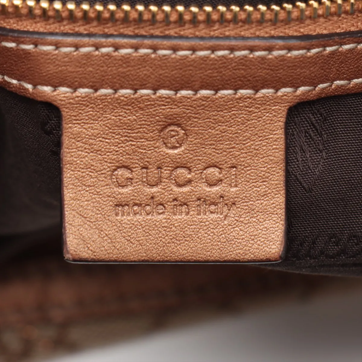 GG Canvas x Leather Shoulder Bag Beige x Bronze 232962 — view 10