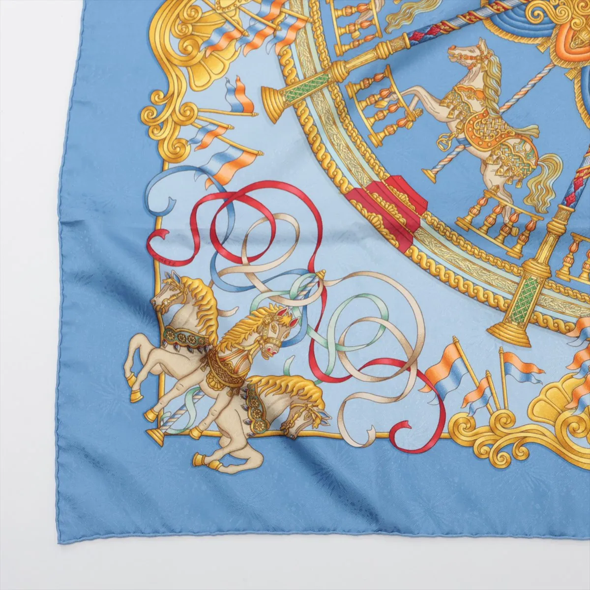 Carre 90 LUNAPARK Amusement Park Scarf Silk Blue — view 5