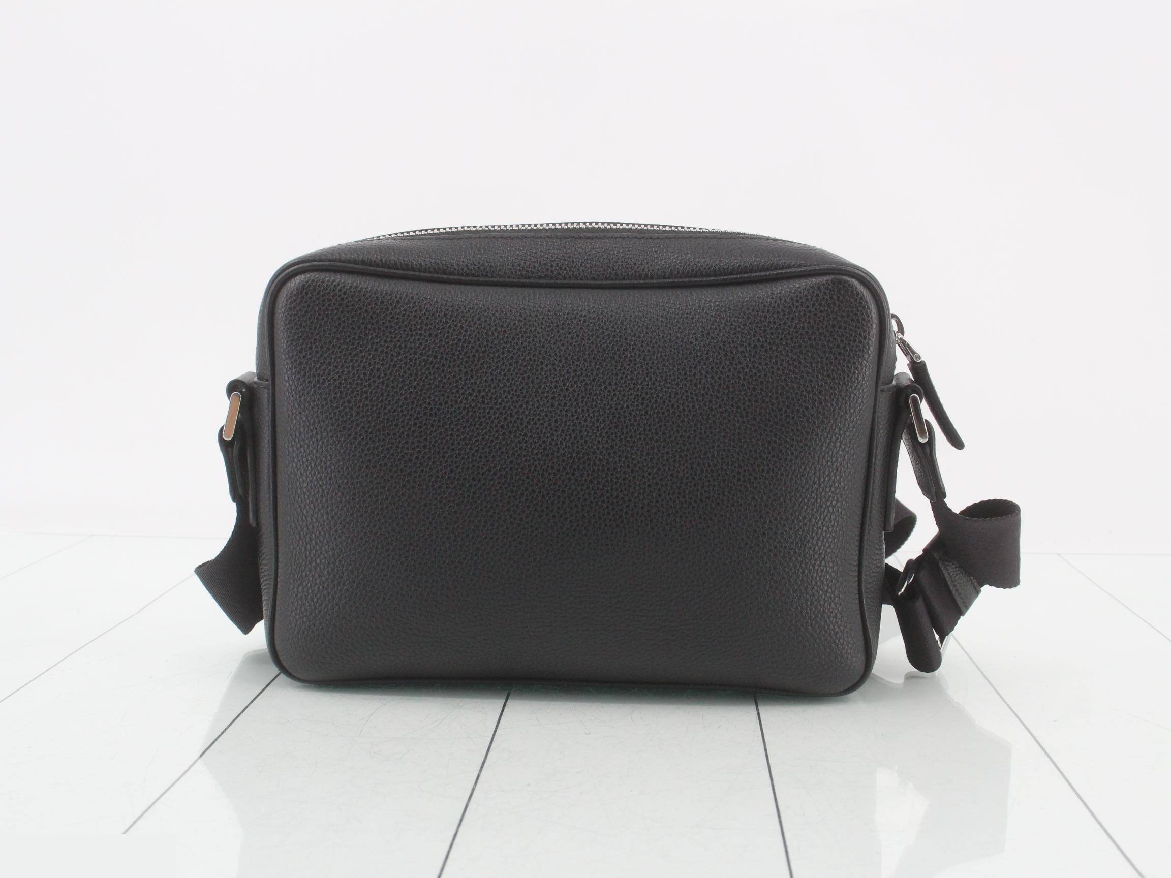 Leather Shoulder Bag, Black, RFID Tag — view 2