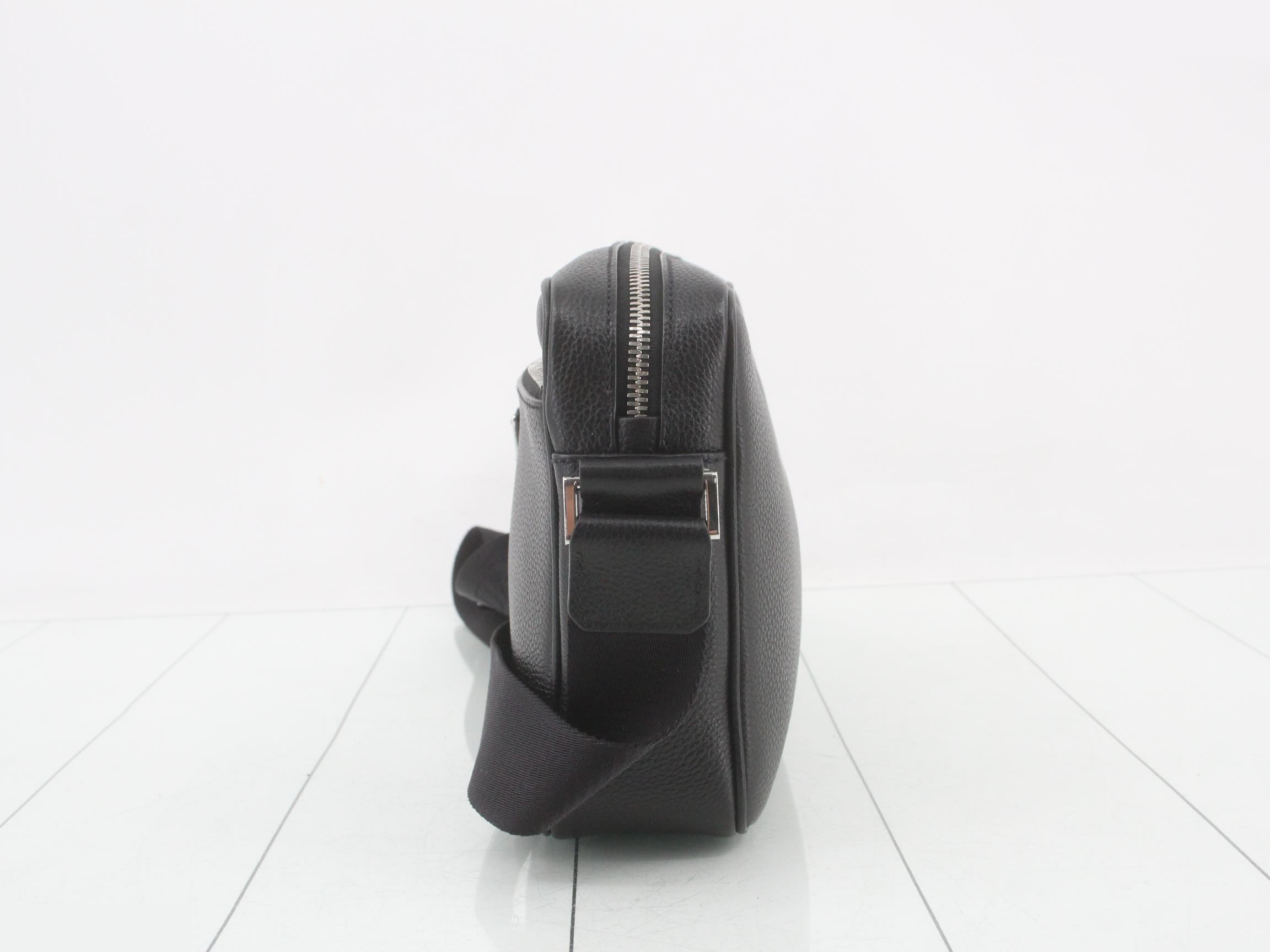 Leather Shoulder Bag, Black, RFID Tag — view 3