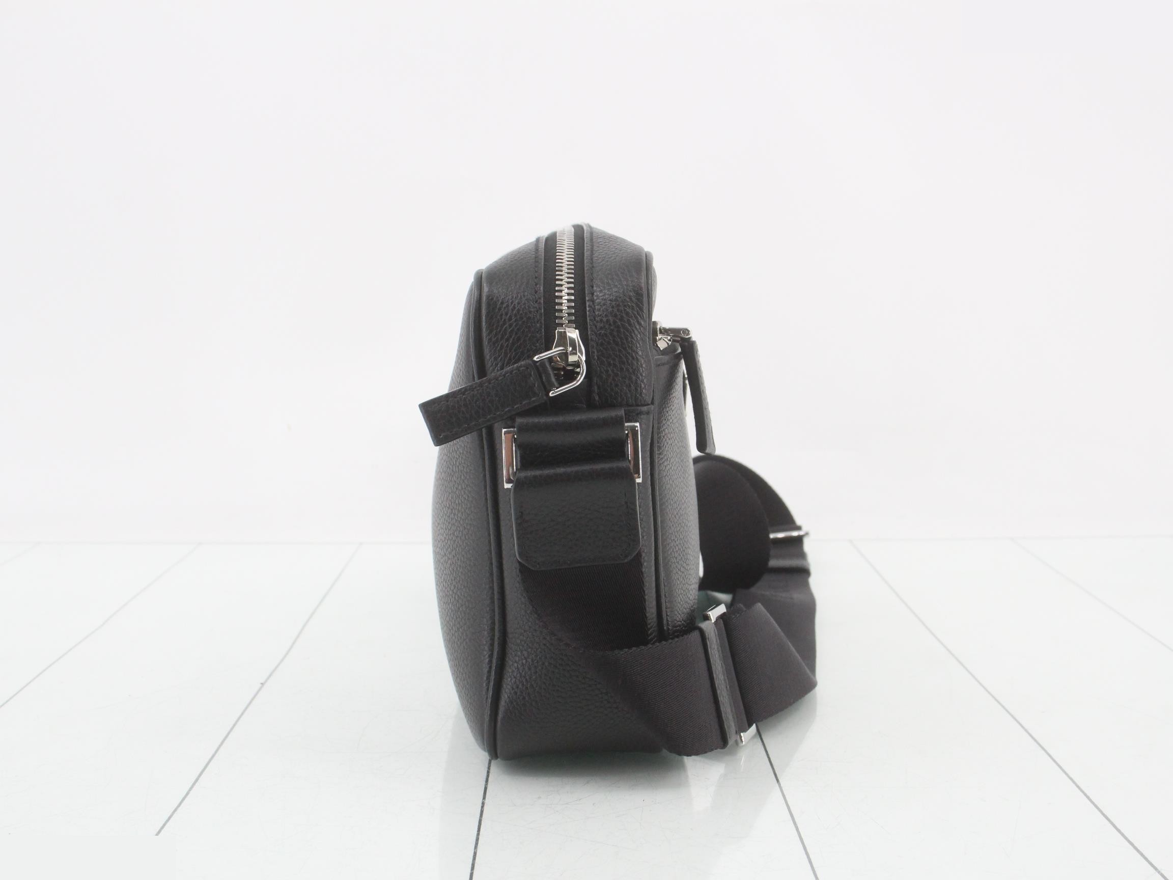 Leather Shoulder Bag, Black, RFID Tag — view 4