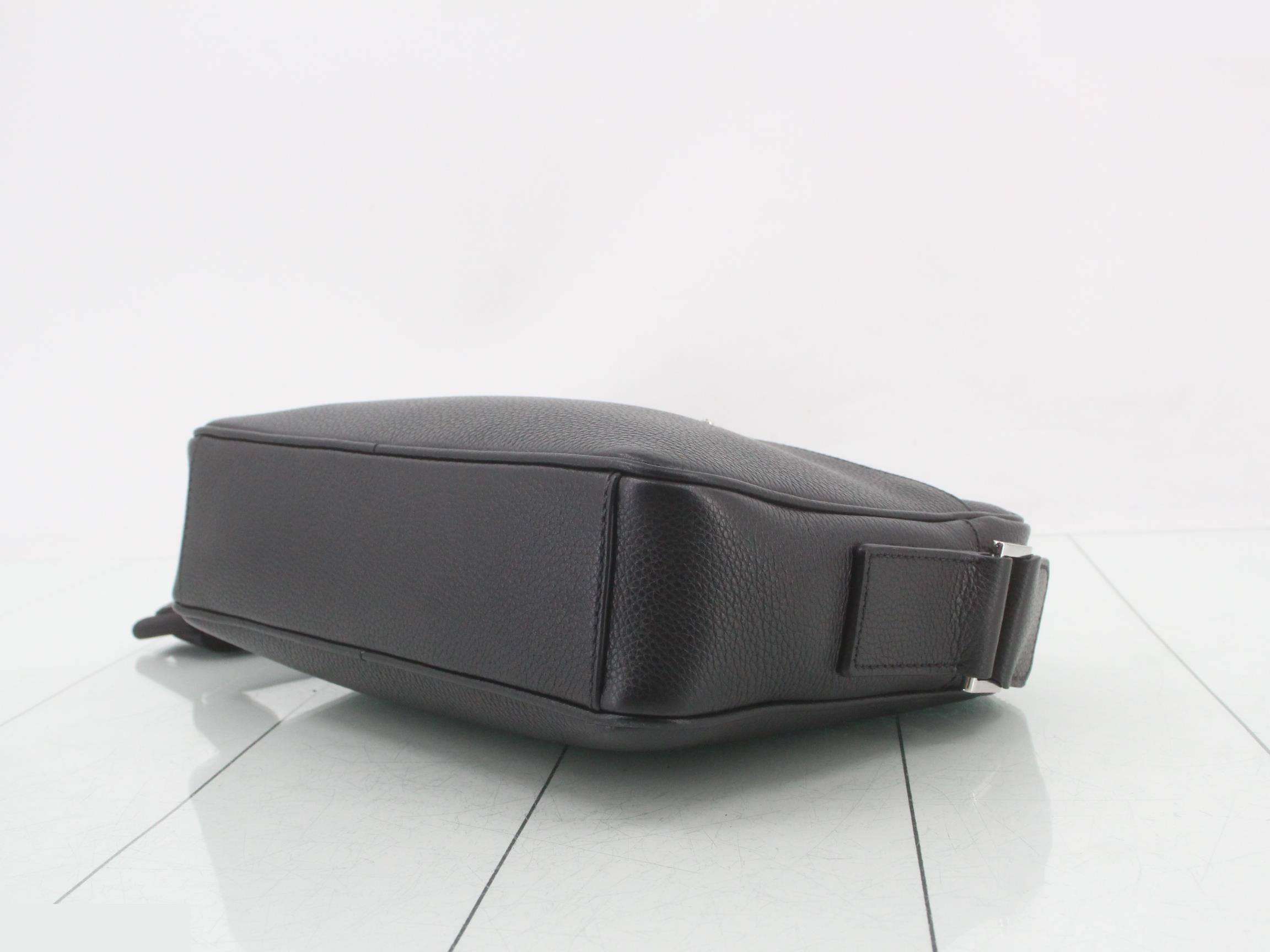 Leather Shoulder Bag, Black, RFID Tag — view 6