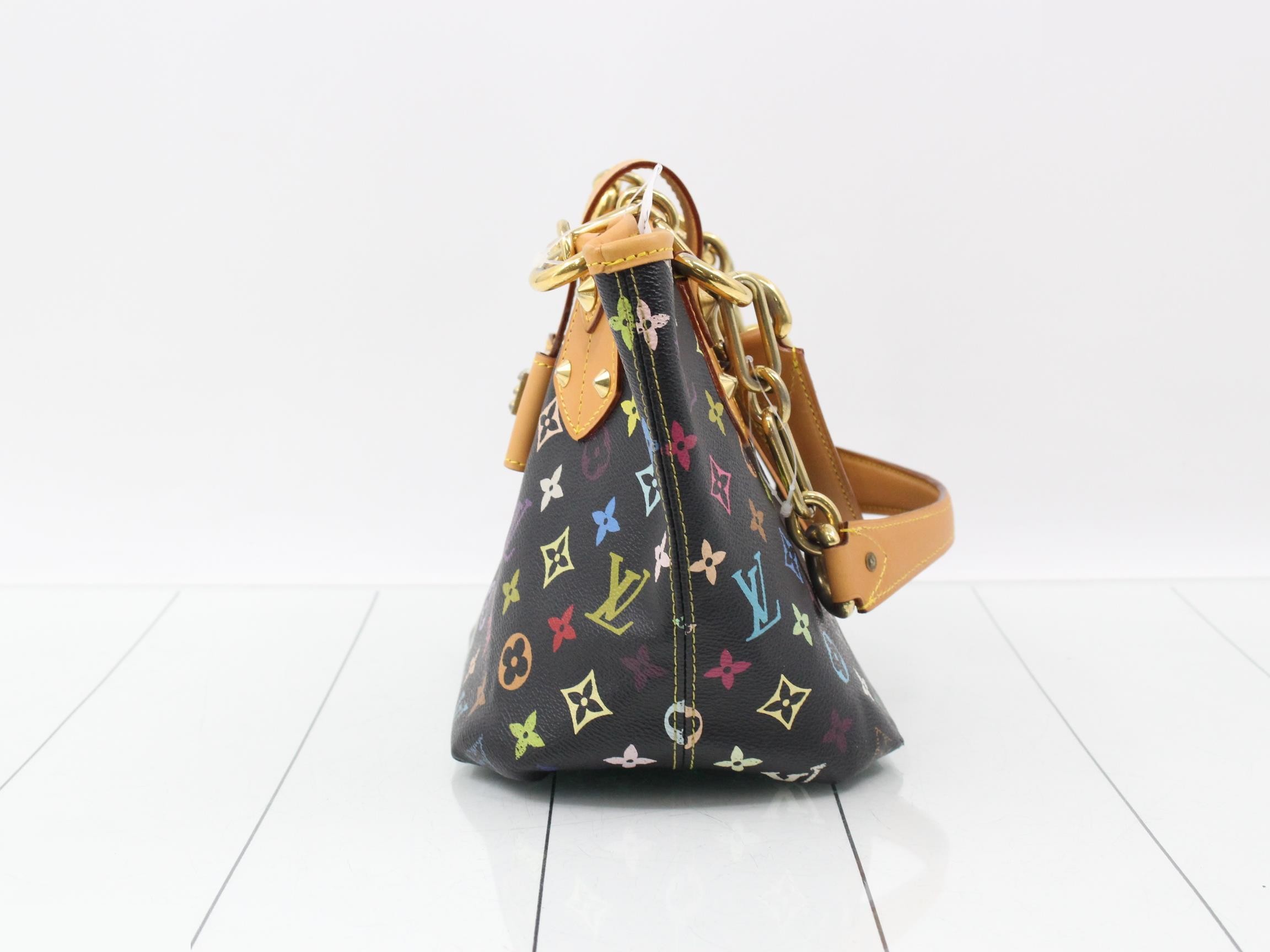 M40308 Annie MM Chain Tote Bag, Multicolor, Black — view 3