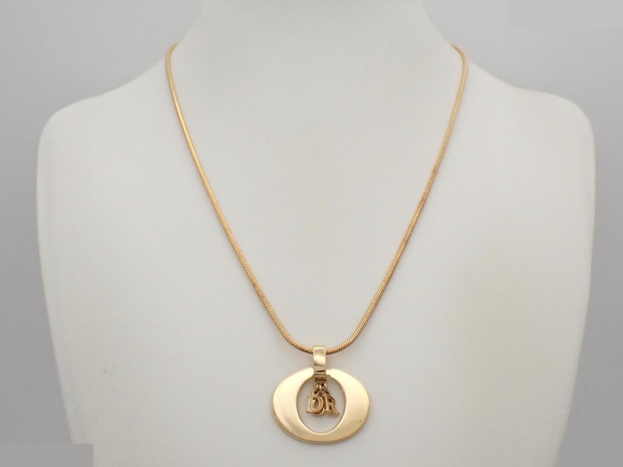 logo gold necklace, chain approximately 55cm — view 3