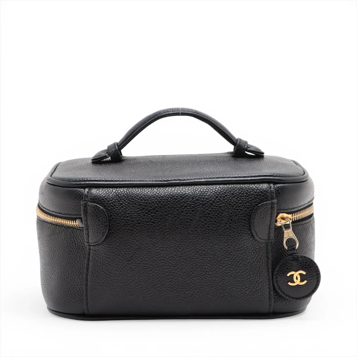 Coco Mark Caviar Skin Vanity Bag, Black with Gold Hardware, 3512151, Series 3 — view 2
