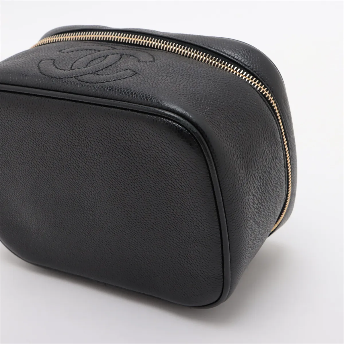 Coco Mark Caviar Skin Vanity Bag, Black with Gold Hardware, 3512151, Series 3 — view 3