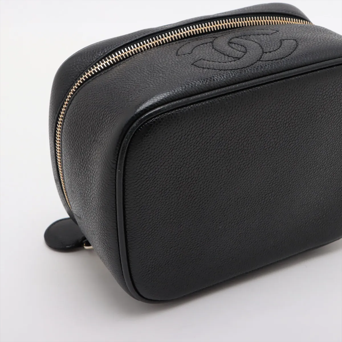 Coco Mark Caviar Skin Vanity Bag, Black with Gold Hardware, 3512151, Series 3 — view 4