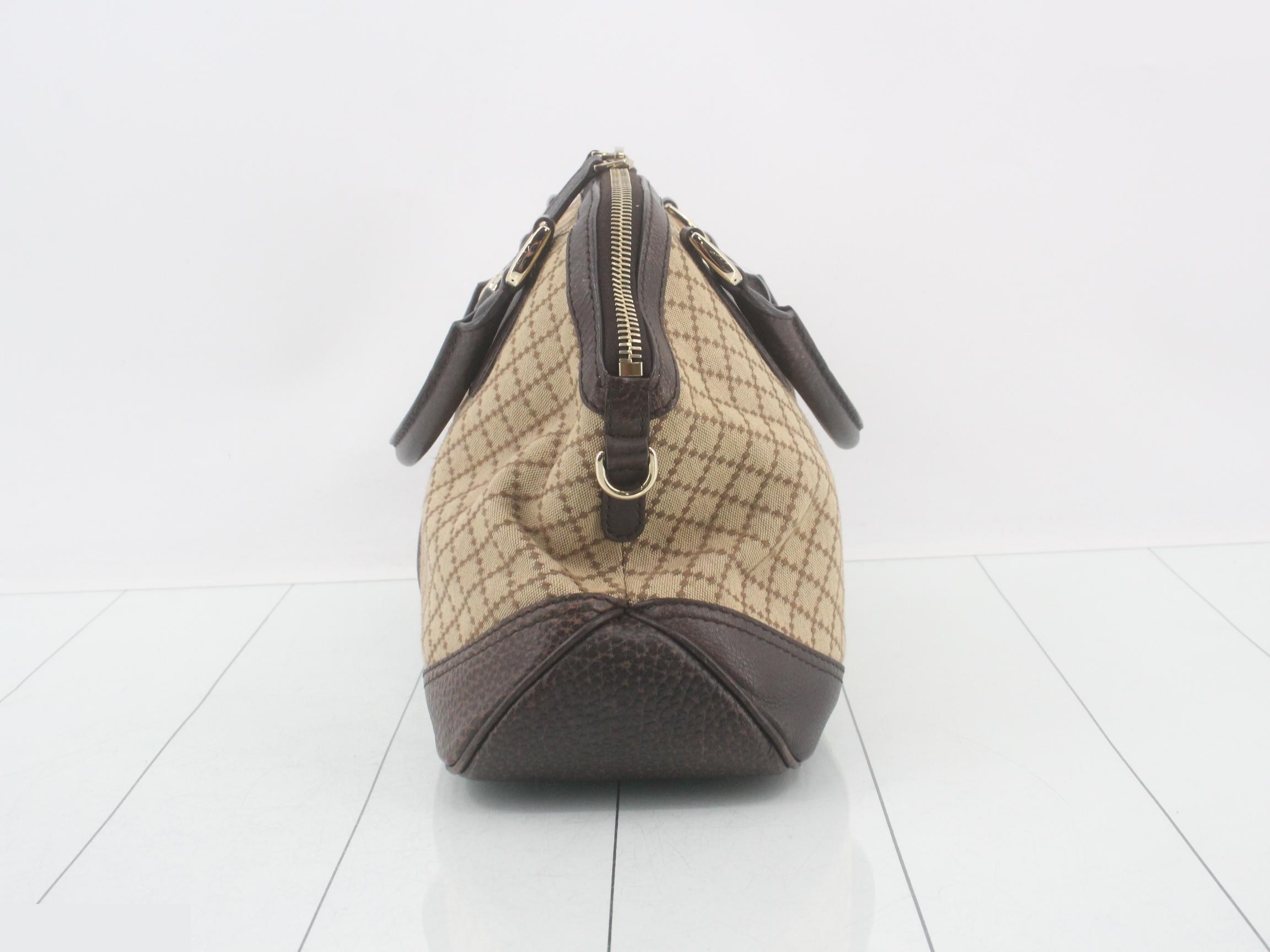 Horsebit Boston Bag, Brown/Beige — view 3