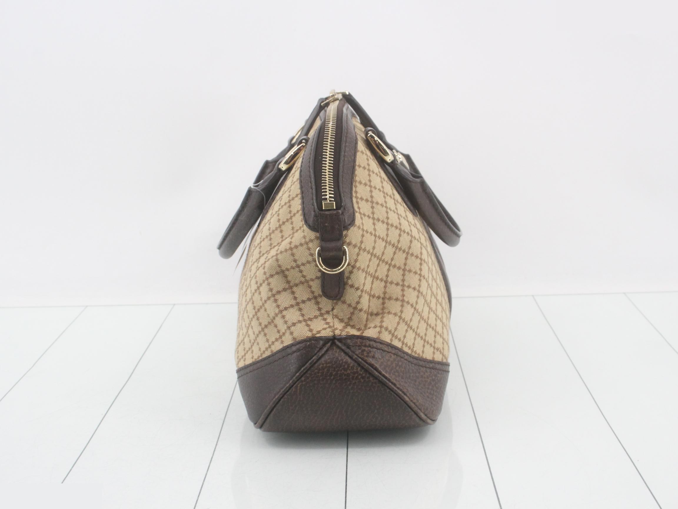Horsebit Boston Bag, Brown/Beige — view 4