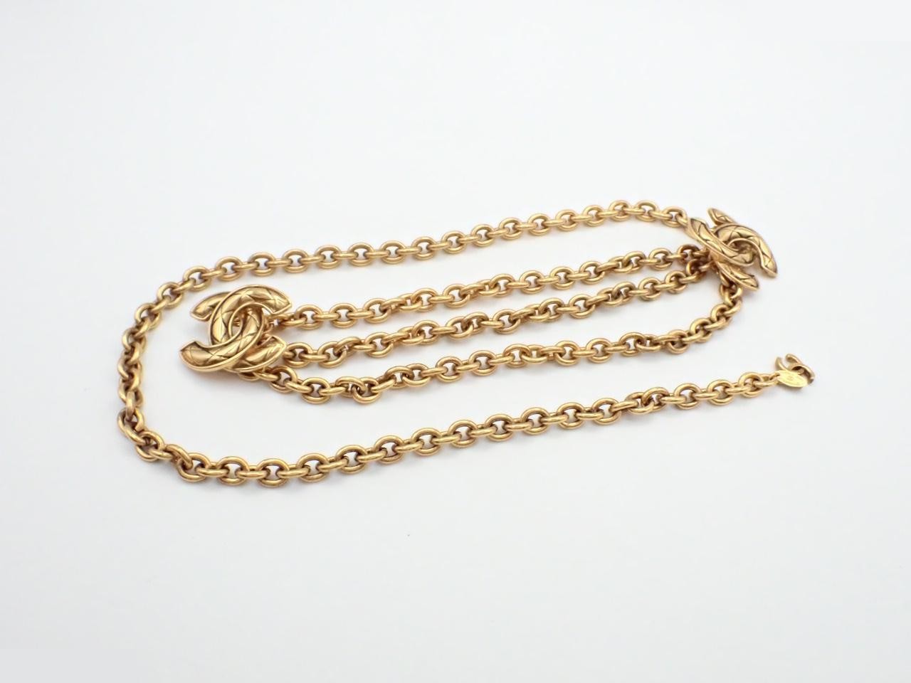 Coco Mark Chain Belt, GP, Total Length Approx. 80cm — view 2