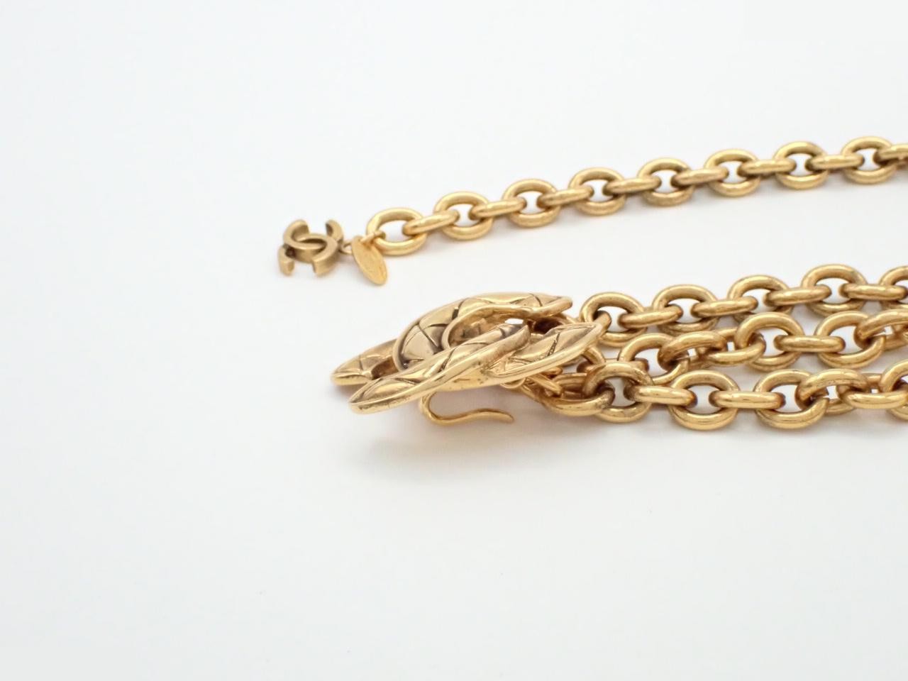 Coco Mark Chain Belt, GP, Total Length Approx. 80cm — view 3