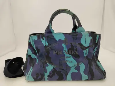 Navy Canvas Canapa Camouflage 2-Way Tote Bag